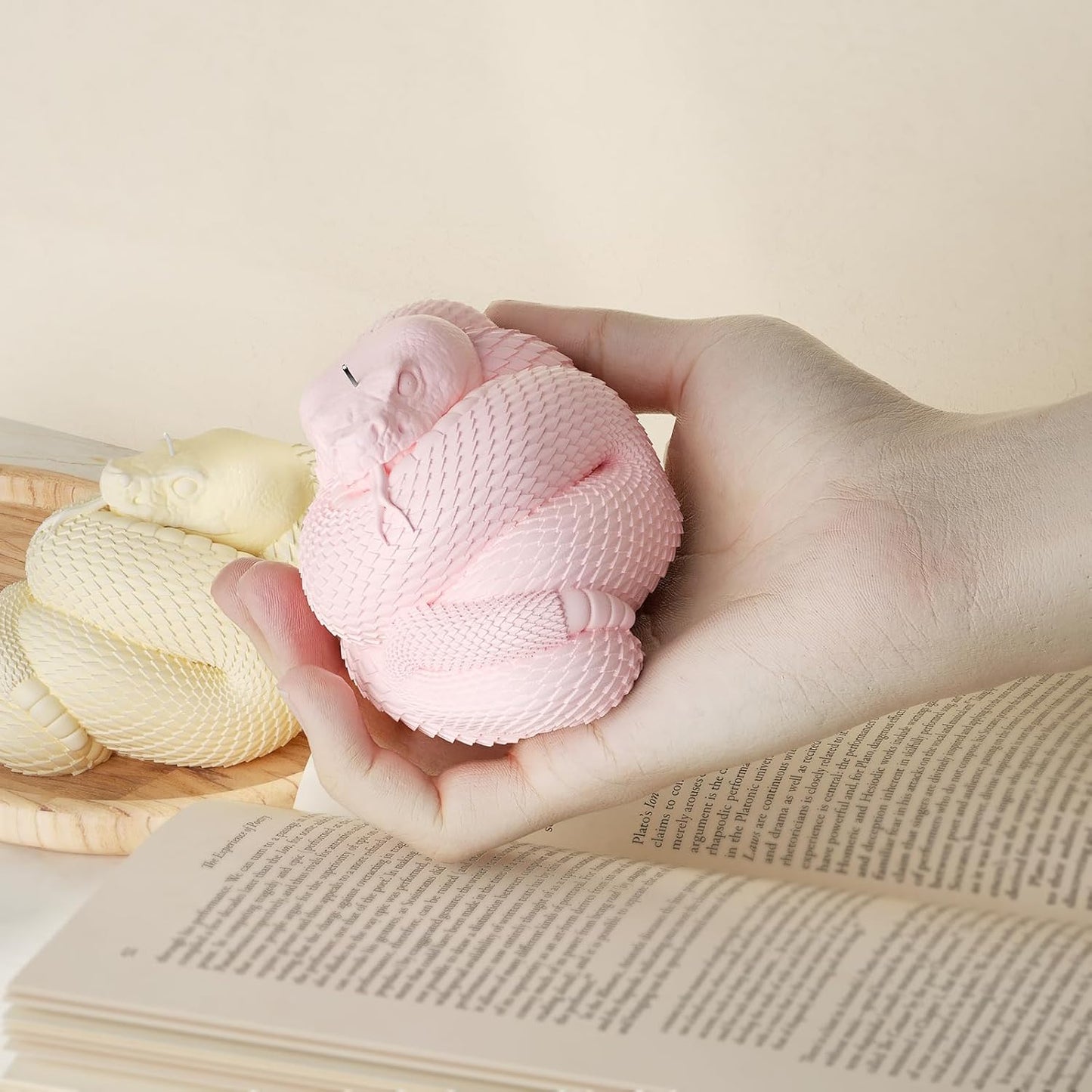 Snake Cobra Candle Resin Mold - Resin Casting Silicone Molds for Home Decor & Candle Making Wave Spiral Mold