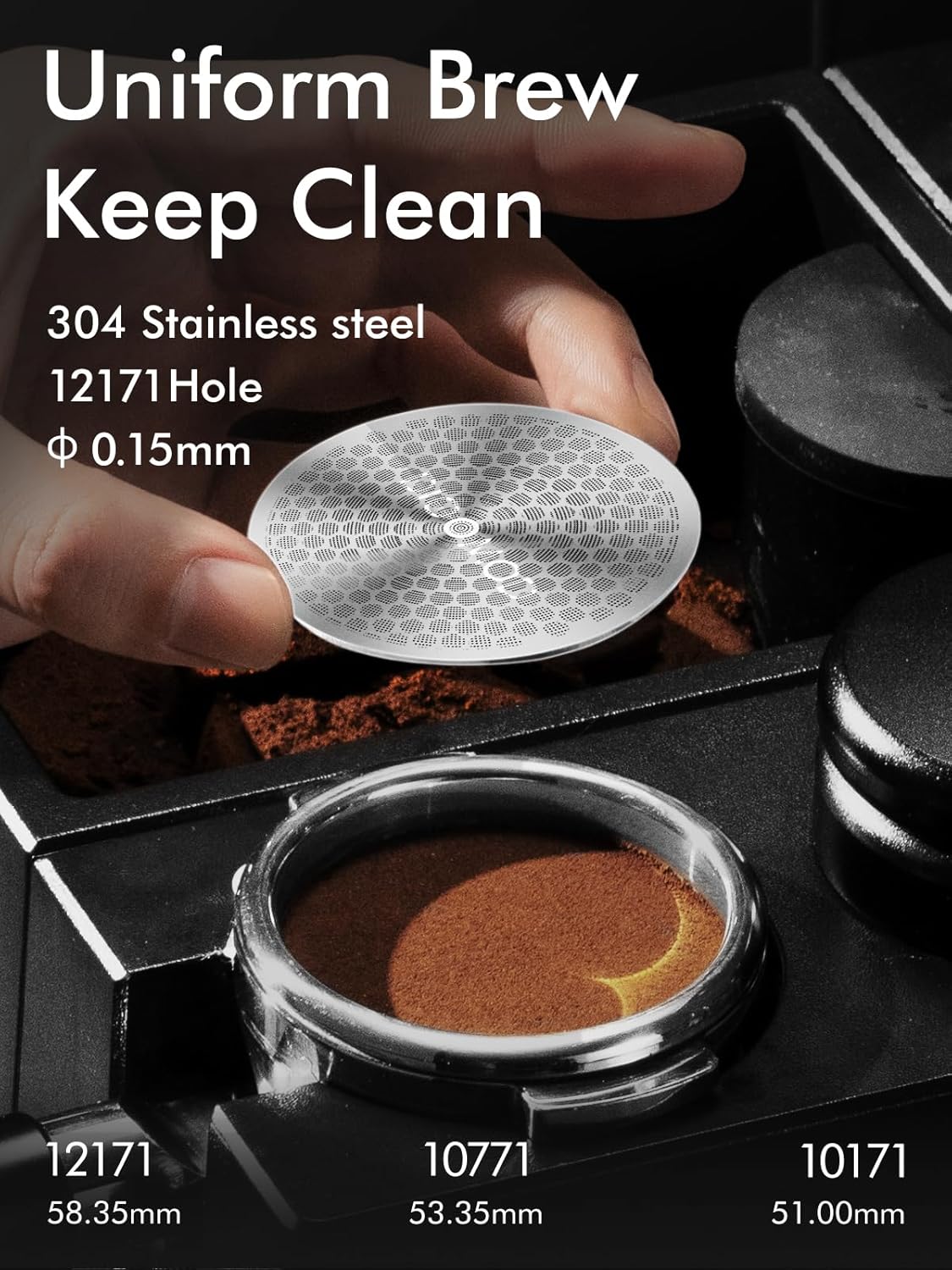 51mm Espresso Puck Screen, 0.9mm 150μm Ultra Thin Coffee Espresso Filter Screen - Mesh Reusable Filter for Espresso Portafilter Filter Basket 51mm