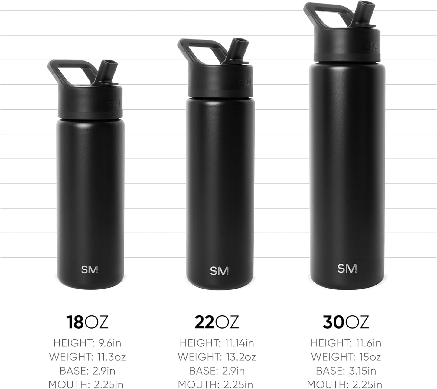 Simple Modern Kids Water Bottle with Straw Lid | Vacuum Insulated Stainless Steel Metal | Reusable Leak Proof BPA-Free Thermos for School | Summit Collection | 18oz, Ice Gray