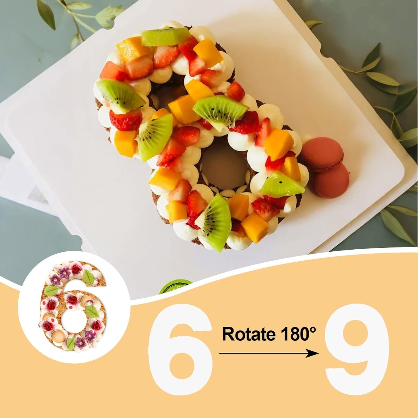 12 Inch Number Cake Mold Baking Forms Moulds,9 Pieces 0-8 Cake Number Stencils,Number Cake Pans,Flat Plastic Mold Numerical Templates Cutting for DIY Cakes/Cookies