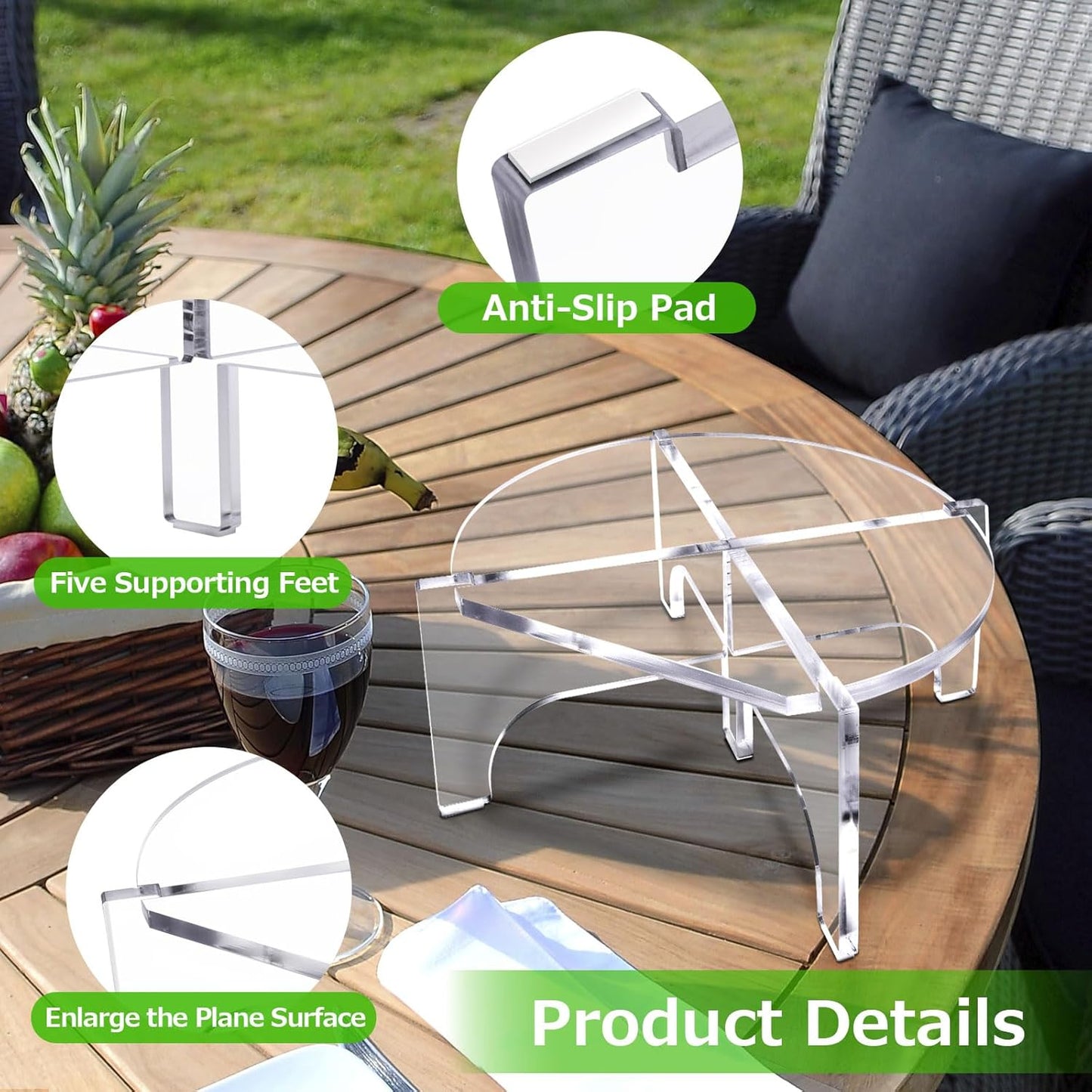 2Pcs Glass Drink Dispenser Stand, Acrylic Stands,Fit Max 8.7 Inch Diameter of Beverage Dispenser Holder, Water Dispenser Stand for Parties and Events, Plant Stands, Cake Stand