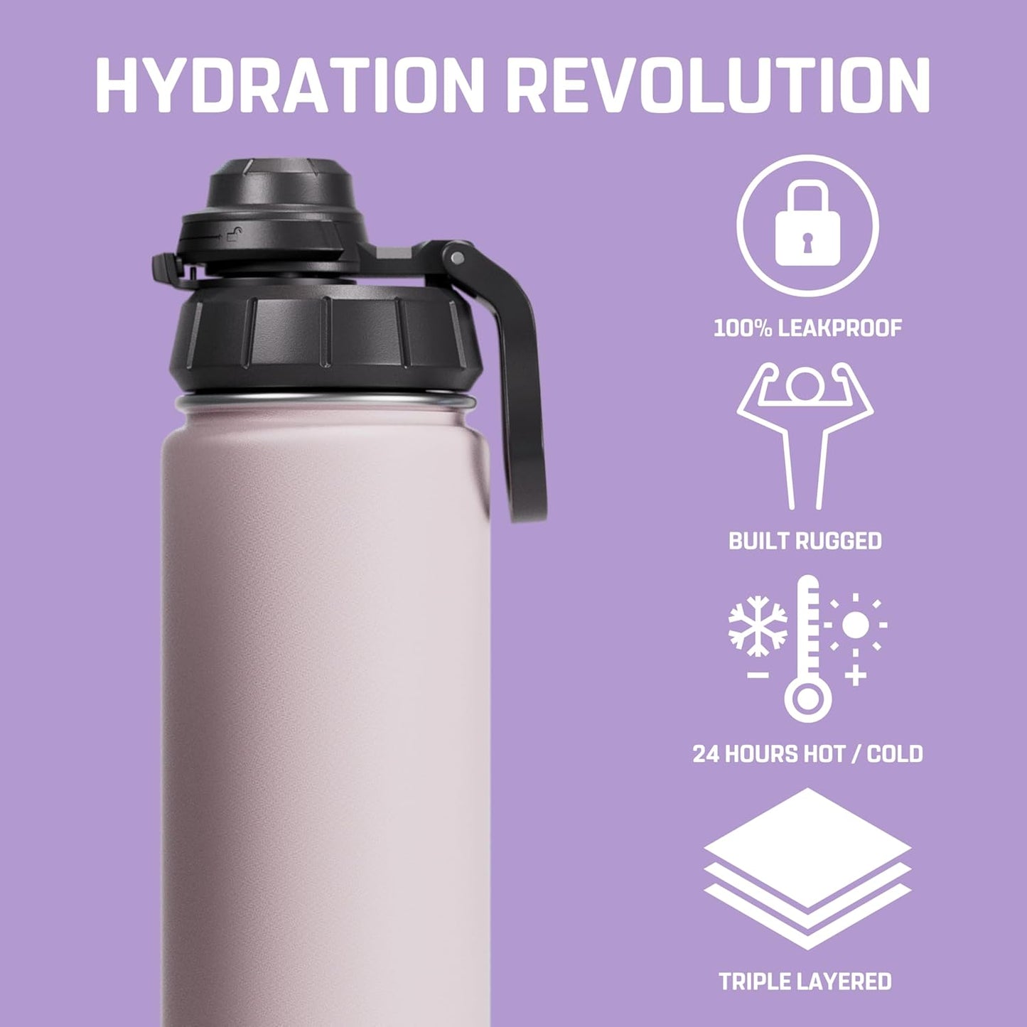 Vessence Tea Infuser Bottle - 24 Oz Insulated Loose Leaf & Fruit Infuser Bottle | Leak Proof with FlowSip Lid