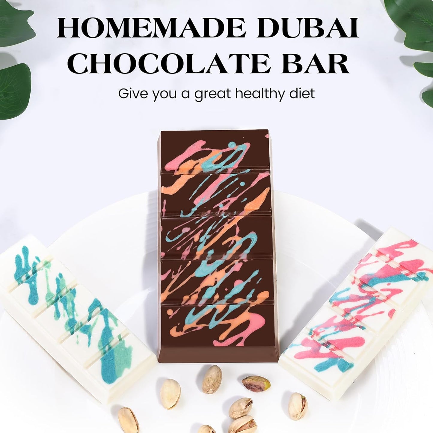 1 Pc Chocolate Bar Mold Deep Large Chocolate Molds Silicone Break Apart Thick Silicone Molds for Candy Bar (5 Snap）