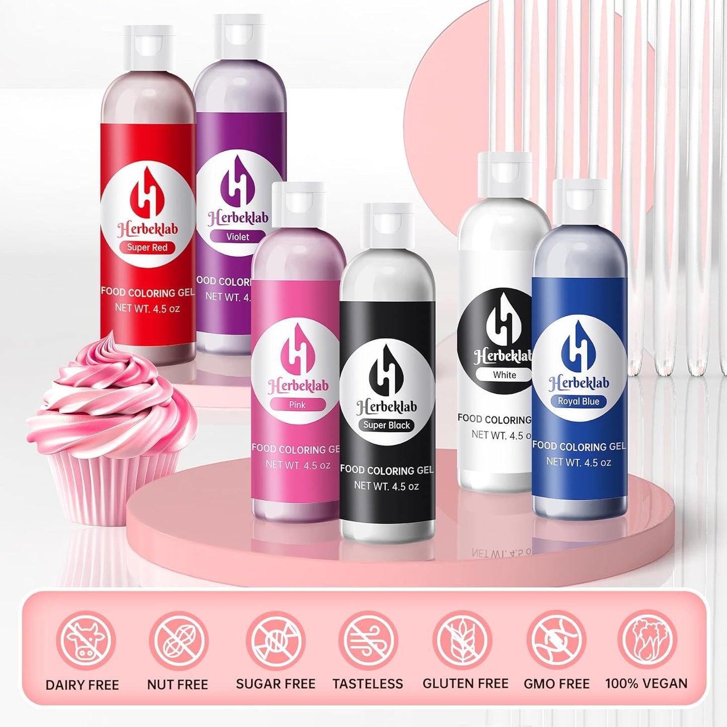 Pink Gel Food Coloring 4.5 oz Professional Grade Pink Food Dye Concentrated Gel Food Coloring for Icing Baking Cake Decorating Cookie Fondant Slime Easter Egg