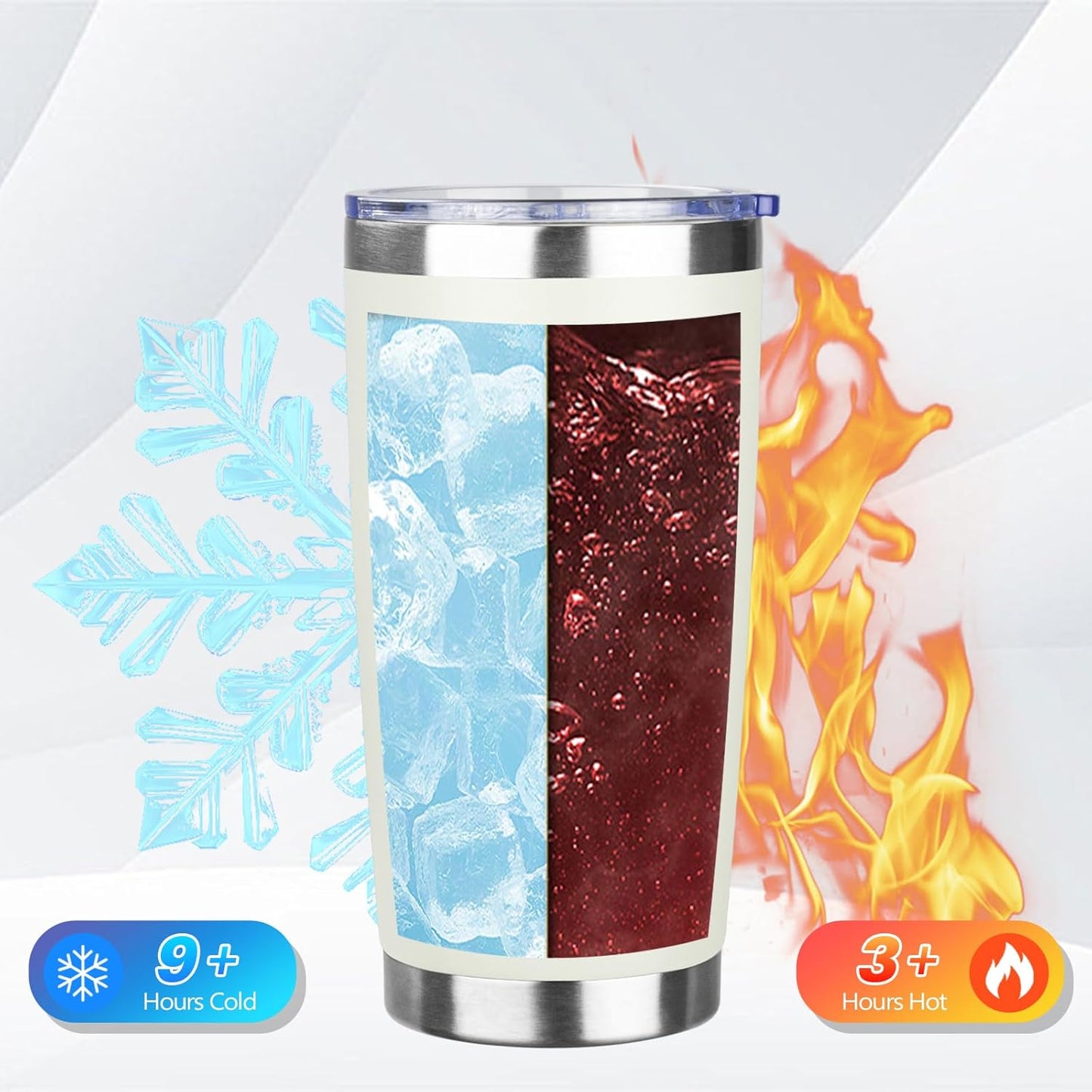 20oz Tumbler Bulk with Lid and Straw, Stainless Steel Double Wall Vacuum Insulated Travel Mug, Powder Coated Coffee Cups for Hot and Cold Drinks,Funny Gifts for Women Men(Cream-coloured,1)