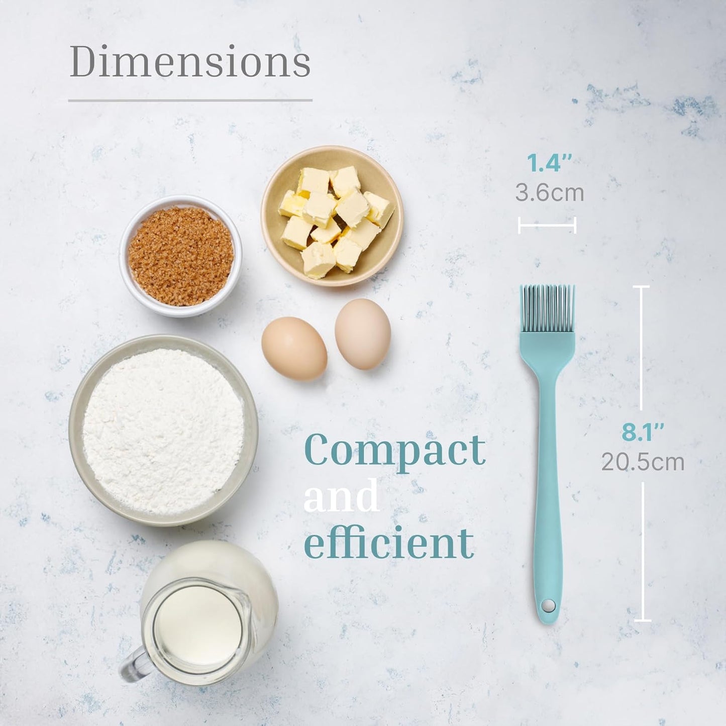 Silicone Pastry Brush Set – 2-Piece Set of Basting Brushes for Cuisine and BBQ – Kitchen Tools and Accessories with Comfortable Handles, Heat-Resistant Utensils for Cooking & Baking – Pastel Blue