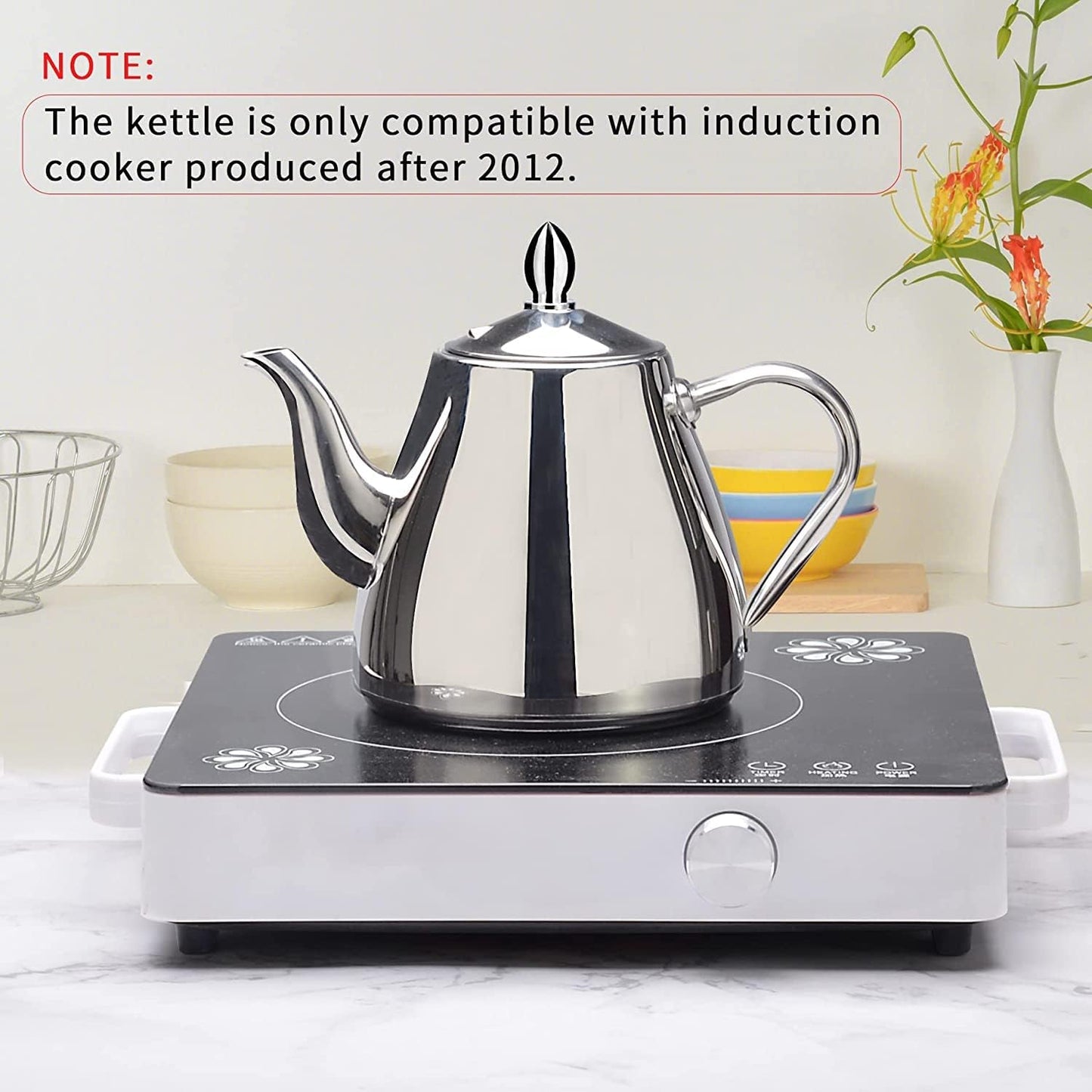 SANQIAHOME Stainless Steel Teapot Coffee Servers 1200ml