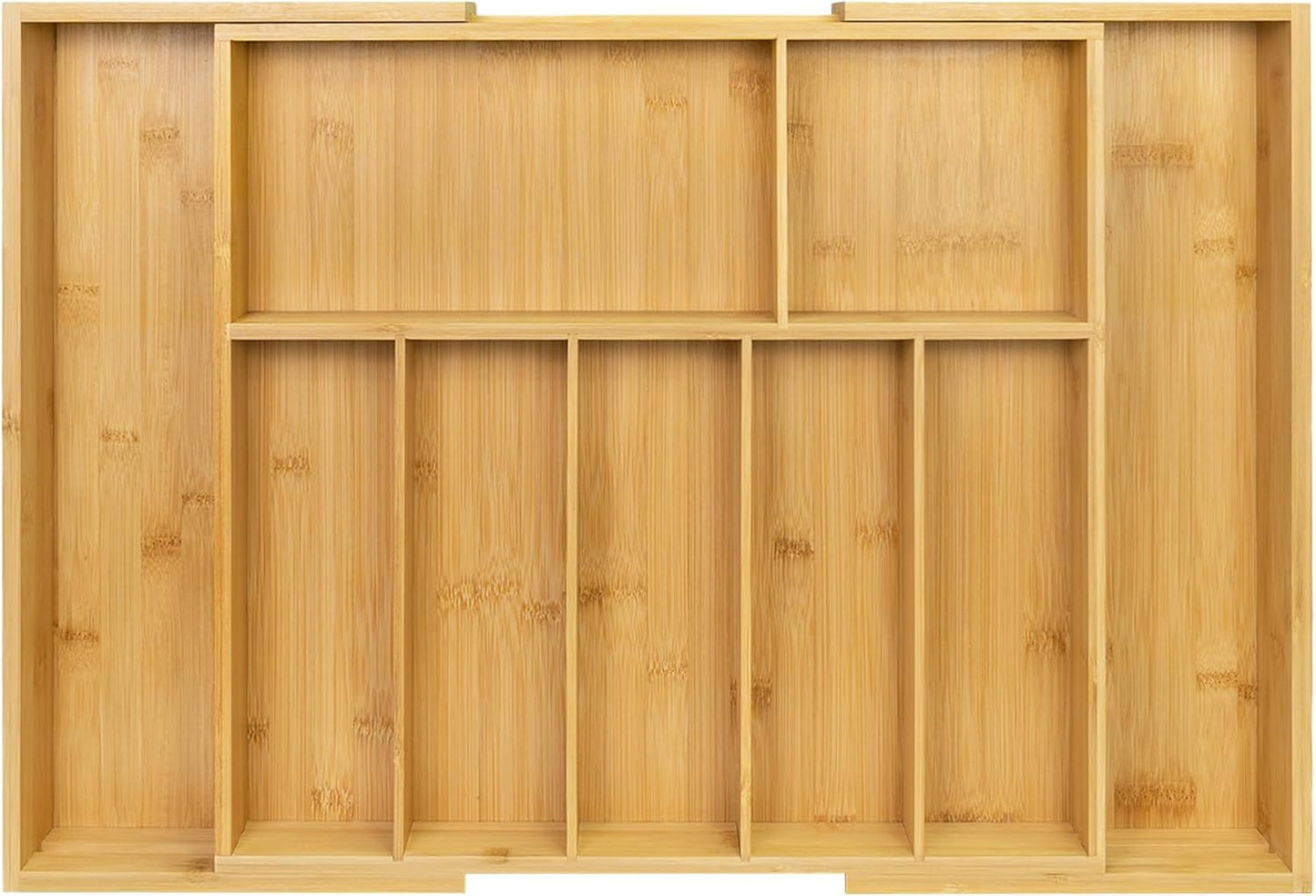 Utoplike Extra Large Kitchen Drawer Organizer, Expandable Bamboo Drawer Holder for Utensils, Silverware, Flatware, 7-9 Slots Cutlery Tray