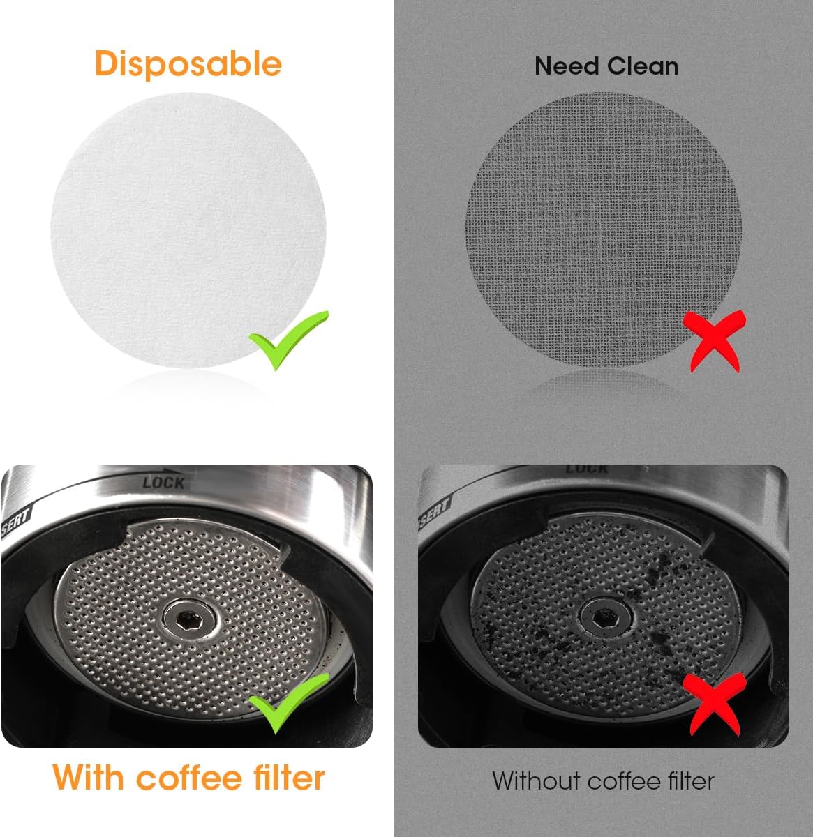 Aieve Espresso Paper Filter Compatible with Breville Barista Coffee Maker, 54 mm Portafilter Paper Filter Puck Screen Espresso Accessories (400 Pcs)