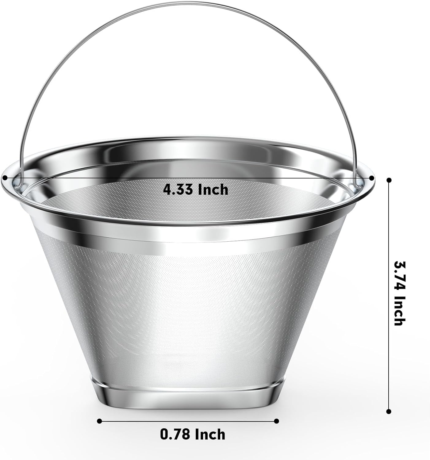 Stainless Steel Reusable Coffee Filter Compatible with Ninja Coffee Maker, 4 Cone Coffee Filters Coffee Basket, Permanent Coffee filters fit for Ninja CFP201 CFP300