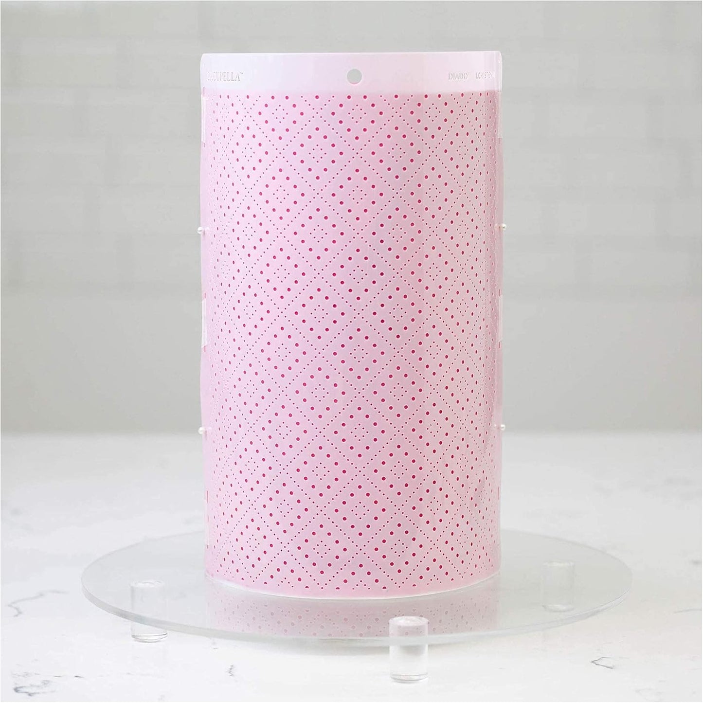 Cake Baking Stencil - Seamless Delicate Pattern for Decorating Tall Double Barrel Cake to Use with Buttercream, Royal Icing, Ganache, Paint, Airbrush (DIADOT)