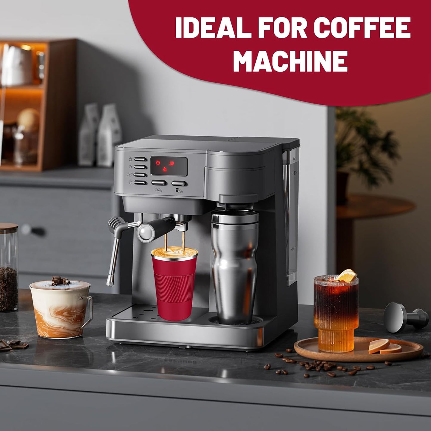 Insulated Coffee Tumblers with Flip Lid 12oz / 17oz, Stainless Steel Travel Coffee Mug Leak Proof, Vacuum Insulated Reusable Cup, Keeps Cold and Hot for Tea