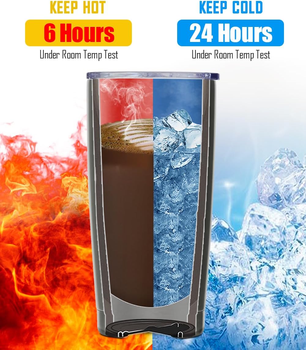 SUNWILL Travel Coffee Tumbler 20 oz, Insulated Mug with Lid, Stainless Steel Cup for Outdoor, Powder Coated Taupe