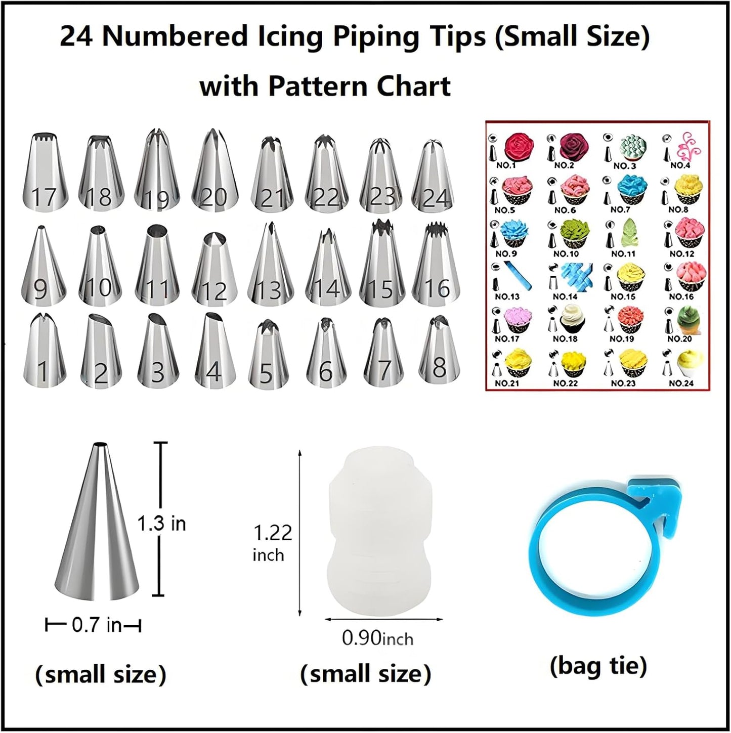 237 Pcs Cake Decorating Kit with Aluminium Alloy Rotating Cake Turntable,Cake Leveler,24 Numbered Icing Tips,2 Coupler,2 Spatulas,3 Comb Scrapers,100 Disposable Pastry Bags