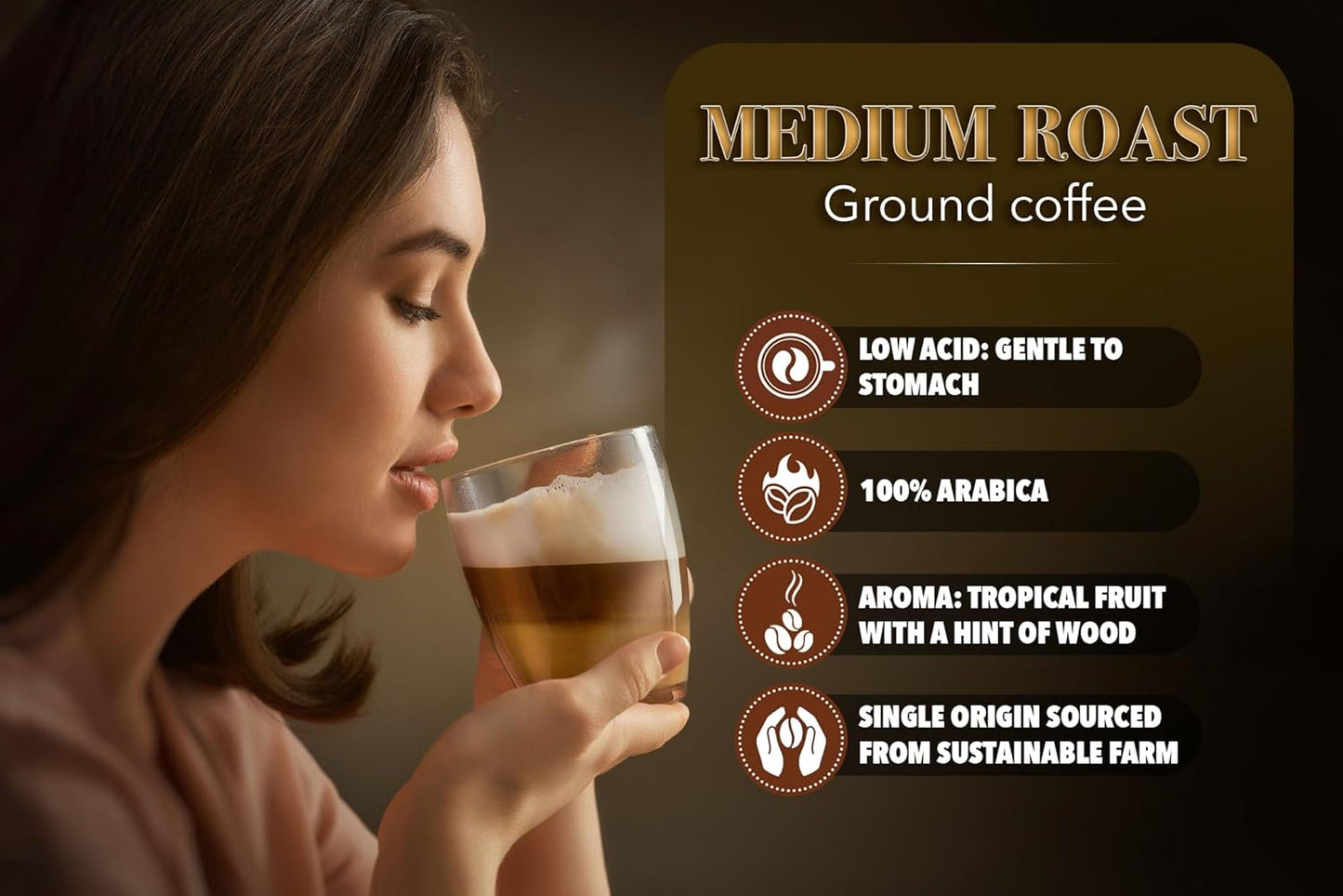 TARMO - REAL BREW | Low Acid 100% ARABICA Ground Coffee | Specialty Vietnamese Coffee | Single Origin Medium Roast | Coffee Ground 12 Oz Bag