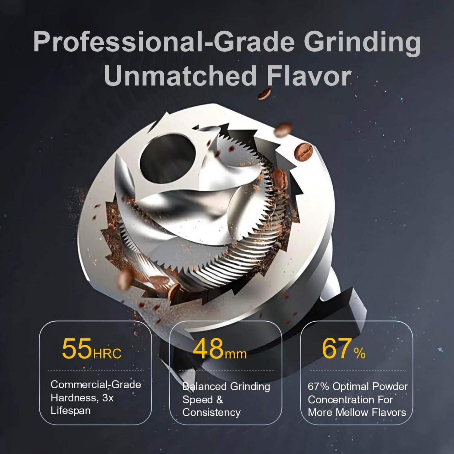 Coffee Grinder, Viesimple Gen 4, Single Dose Burr Coffee Grinders with Magnetic Dosing Cup, Electric Coffee Bean Grinder with Anti-Static Design, Espresso Grinder Compact & Quiet for Home Use Black