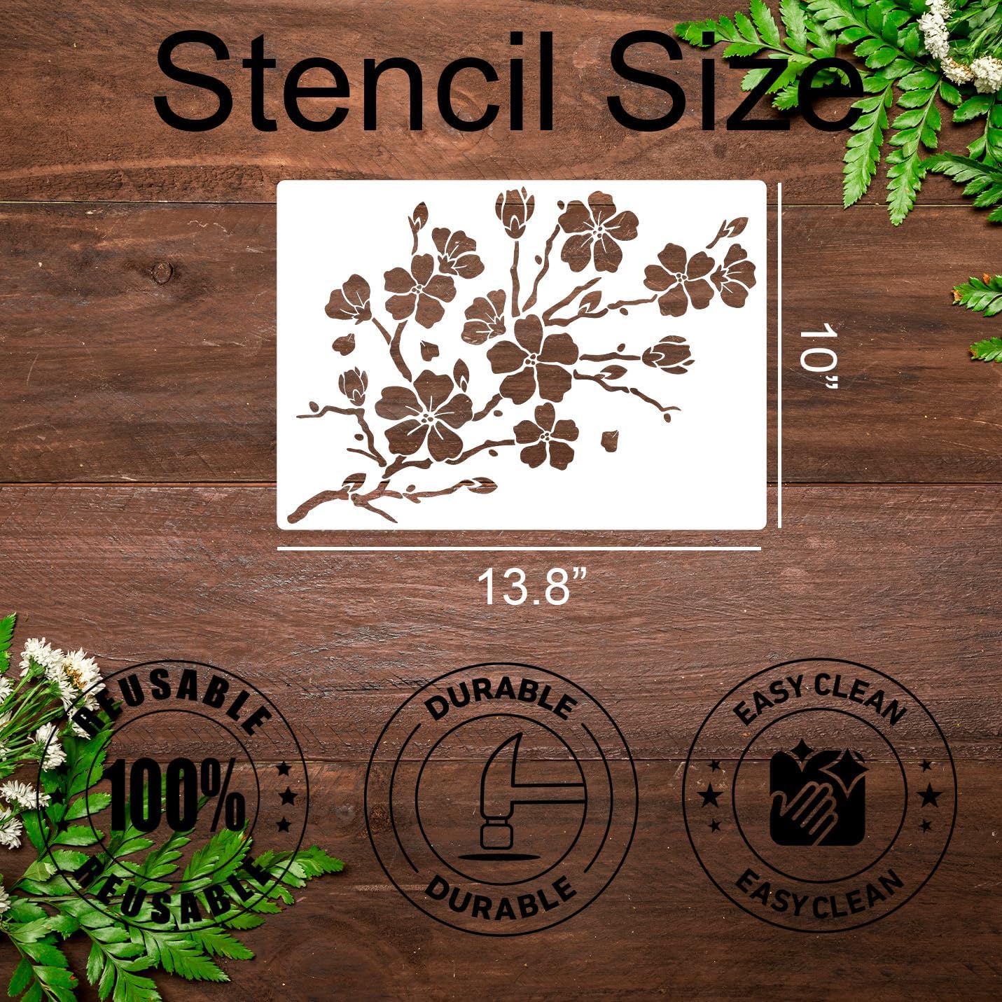 Large Flower Stencils for Painting on Walls Large Floral Stencil Vine Sunflower Rose Stencils for Wood Fence Furniture Fabrics