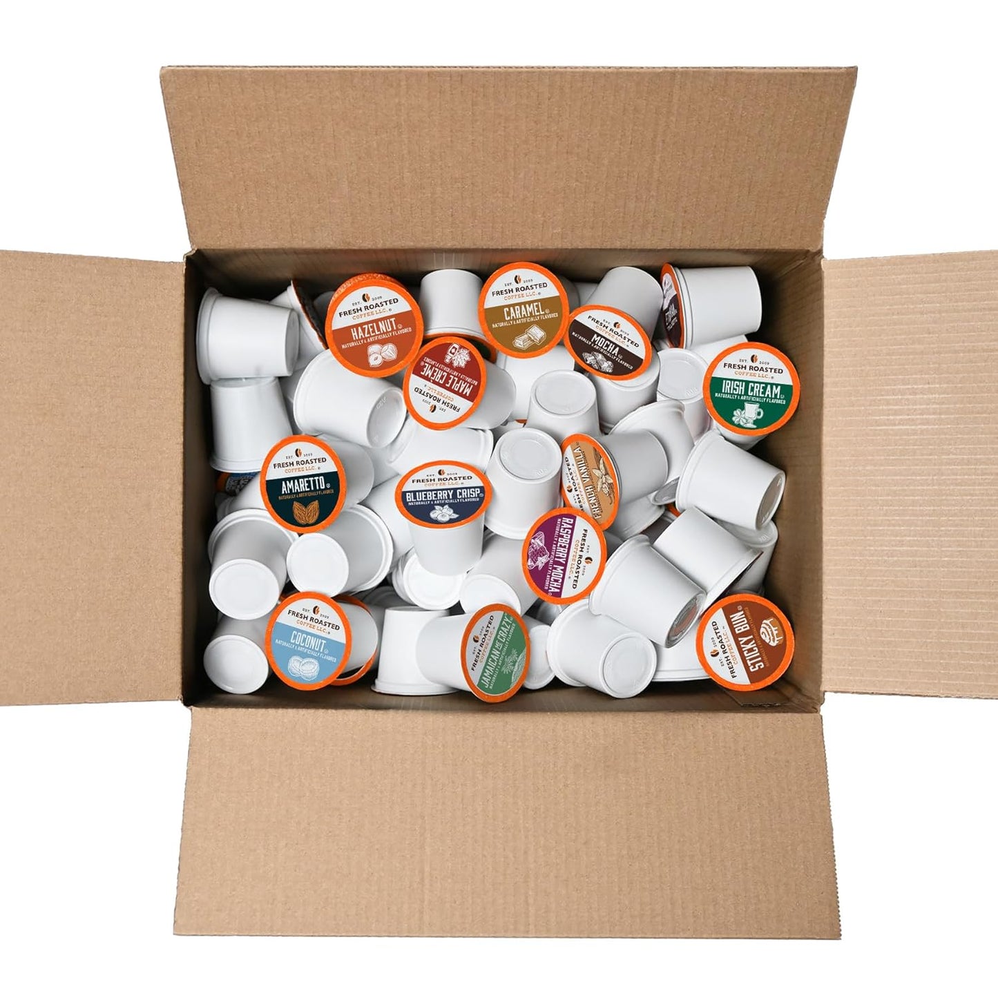 Fresh Roasted Coffee, Dynamite Dozen Flavored Variety Pack, K-Cup Compatible, 144 Count