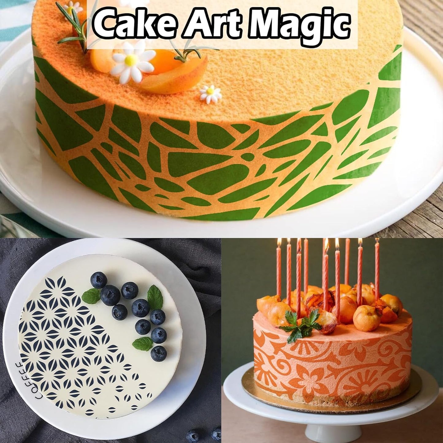 Yazhiji 8PCS Geometric Stencils for Painting, Reusable Large Size Geometric Painting Stencils Abstract Layering Stencil for Painting on Wood Canvas Furniture Wall Floor Decor Drawing DIY Art Supplies