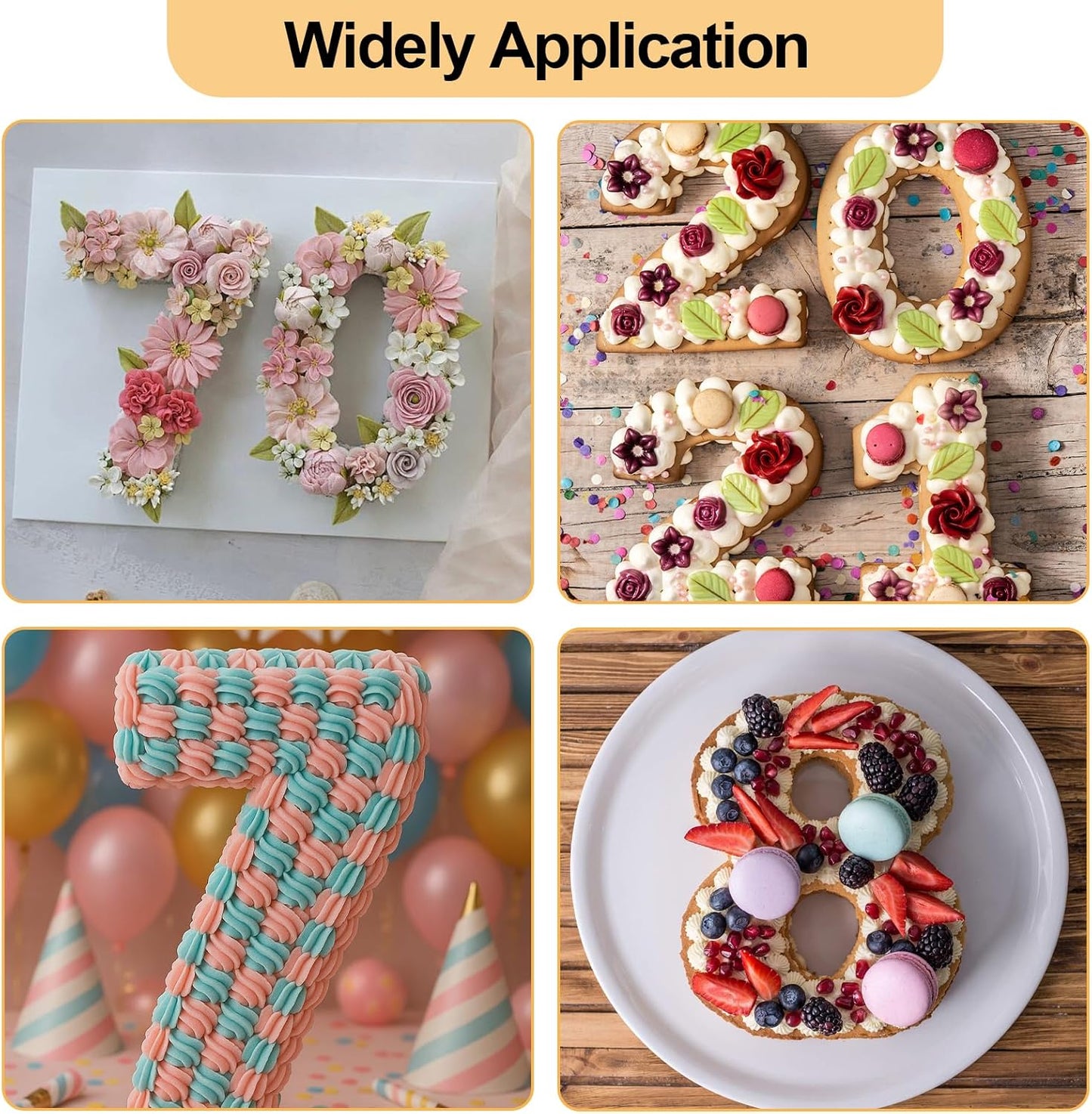 12 Inch Number Cake Mold Baking Forms Moulds,9 Pieces 0-8 Cake Number Stencils,Number Cake Pans,Flat Plastic Mold Numerical Templates Cutting for DIY Cakes/Cookies