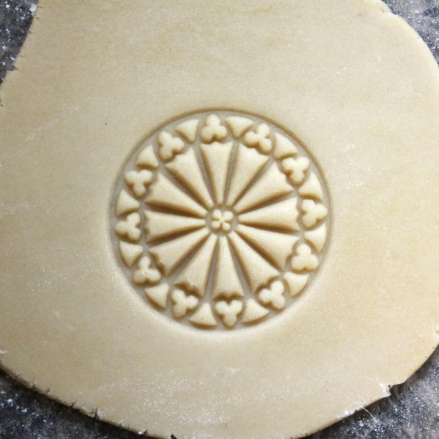 Wood Cookie Stamp, 2.5 Inch (Rose Window CS-003)