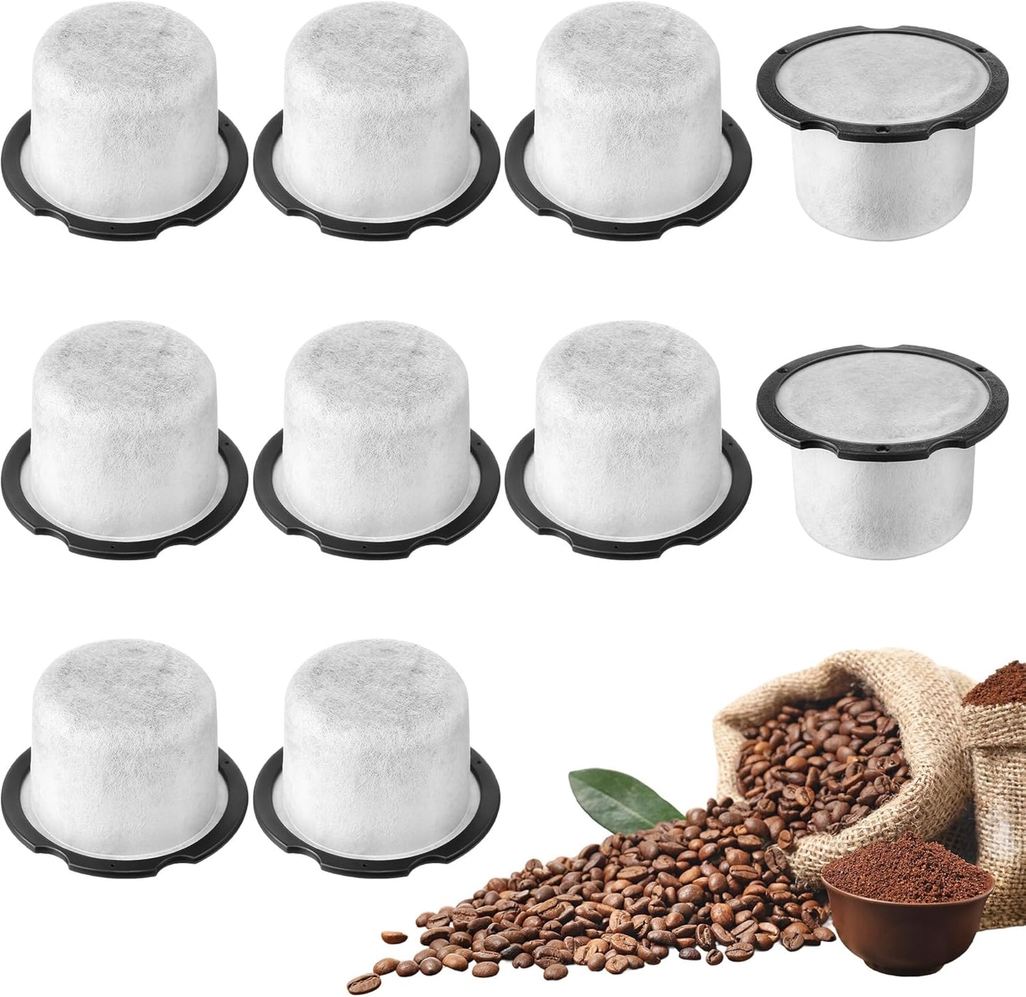 Qualirey 10 Pack Coffee Water Filter Replacement, Compatible with Café and GE Profile Grind & Brew Machine, Charcoal Coffee Filter Cartridges, Replacement for C7CGFLTR, Replace Every 3 Months