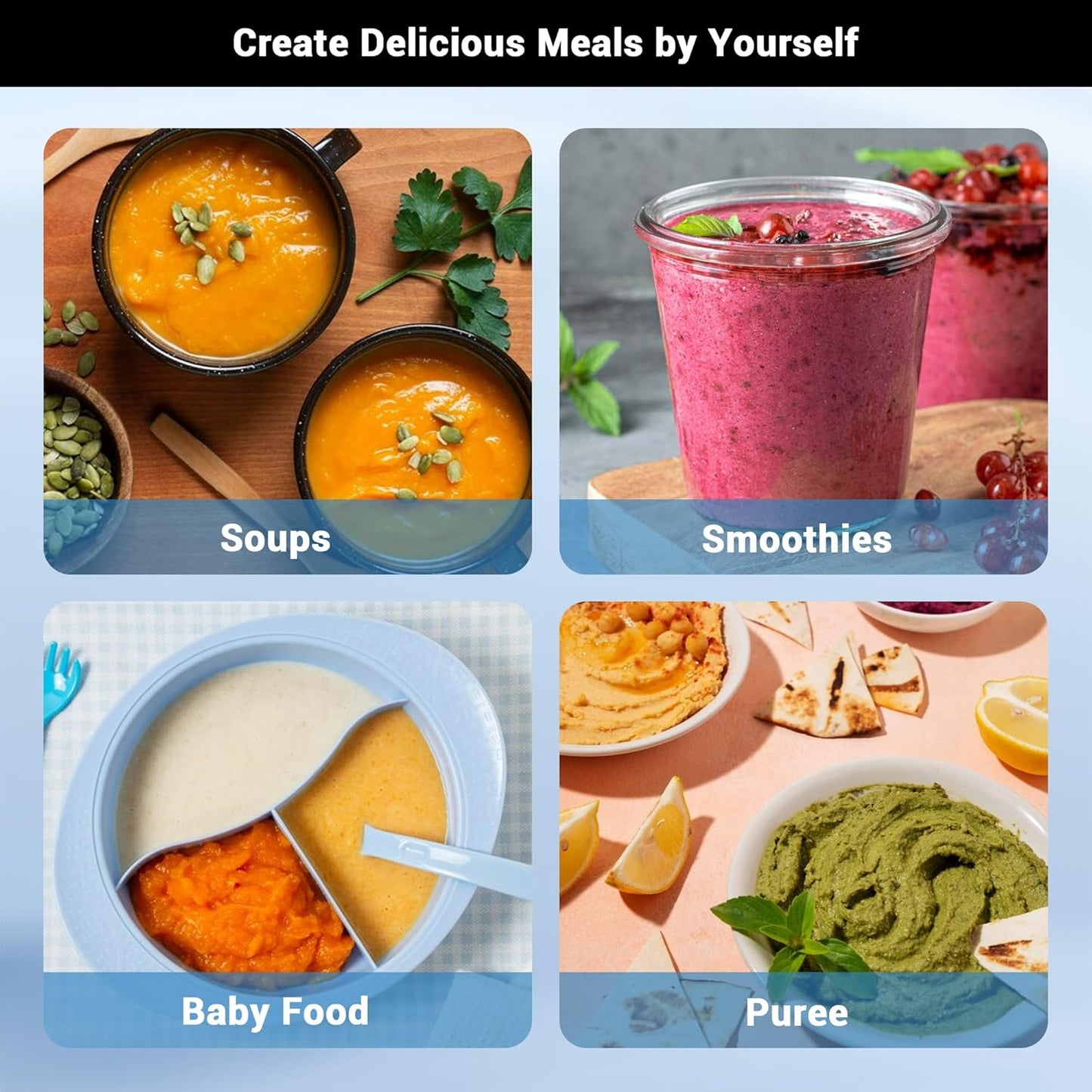 Immersion Blender RPM 16000±10% Hand Blender,15 Speed and Turbo Mode Hand Mixer, 3-in-1 Heavy Duty Copper Motor Stainless Steel Smart Stick with Egg Beaters and Chopper