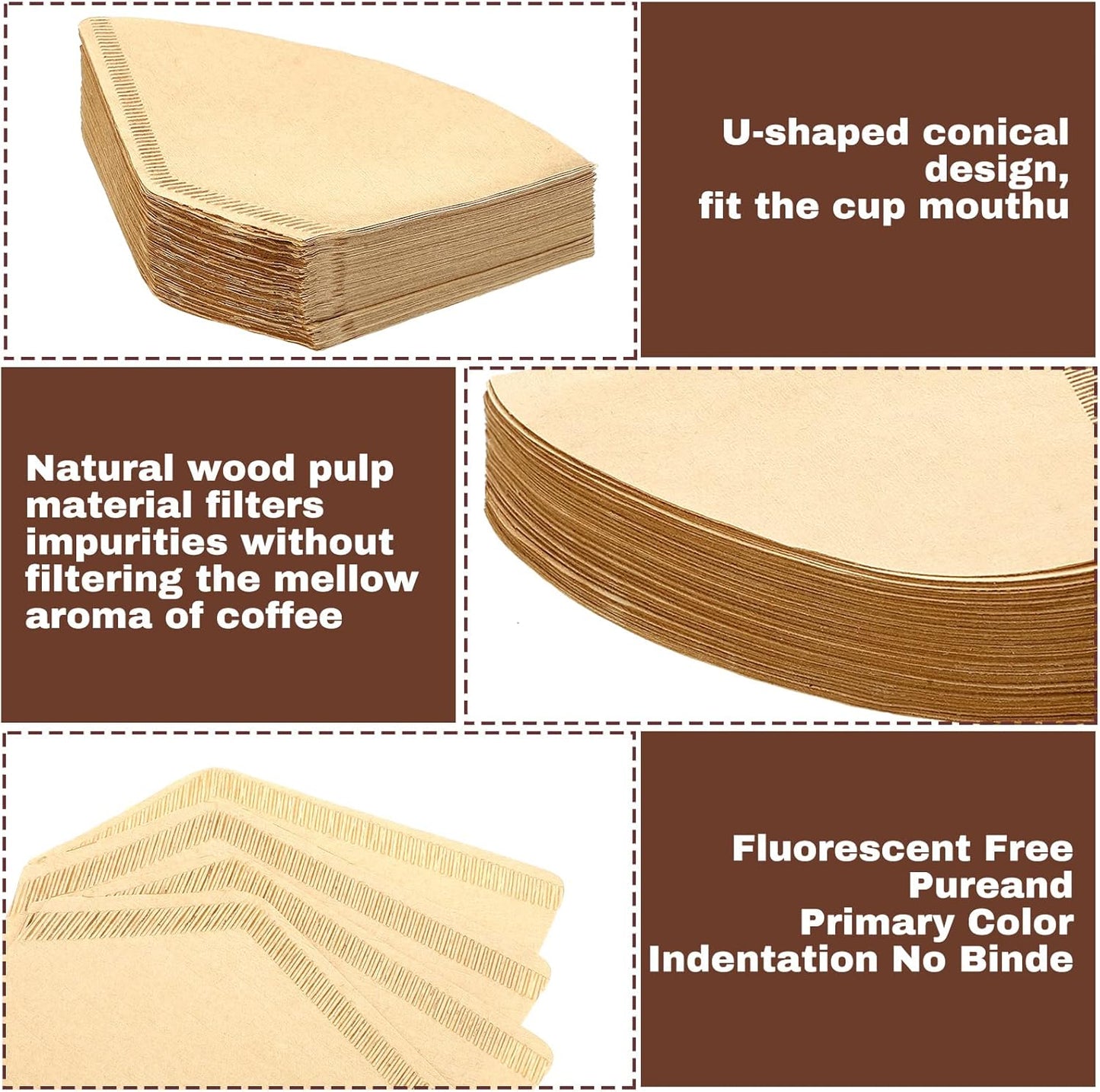 Teling 1200 Count Coffee Filter #2,cone Filters Bulk Disposable Natural Paper 2-4 Cup,natural Paper Unbleached Coffee Accessories for Pour over and Drip Maker