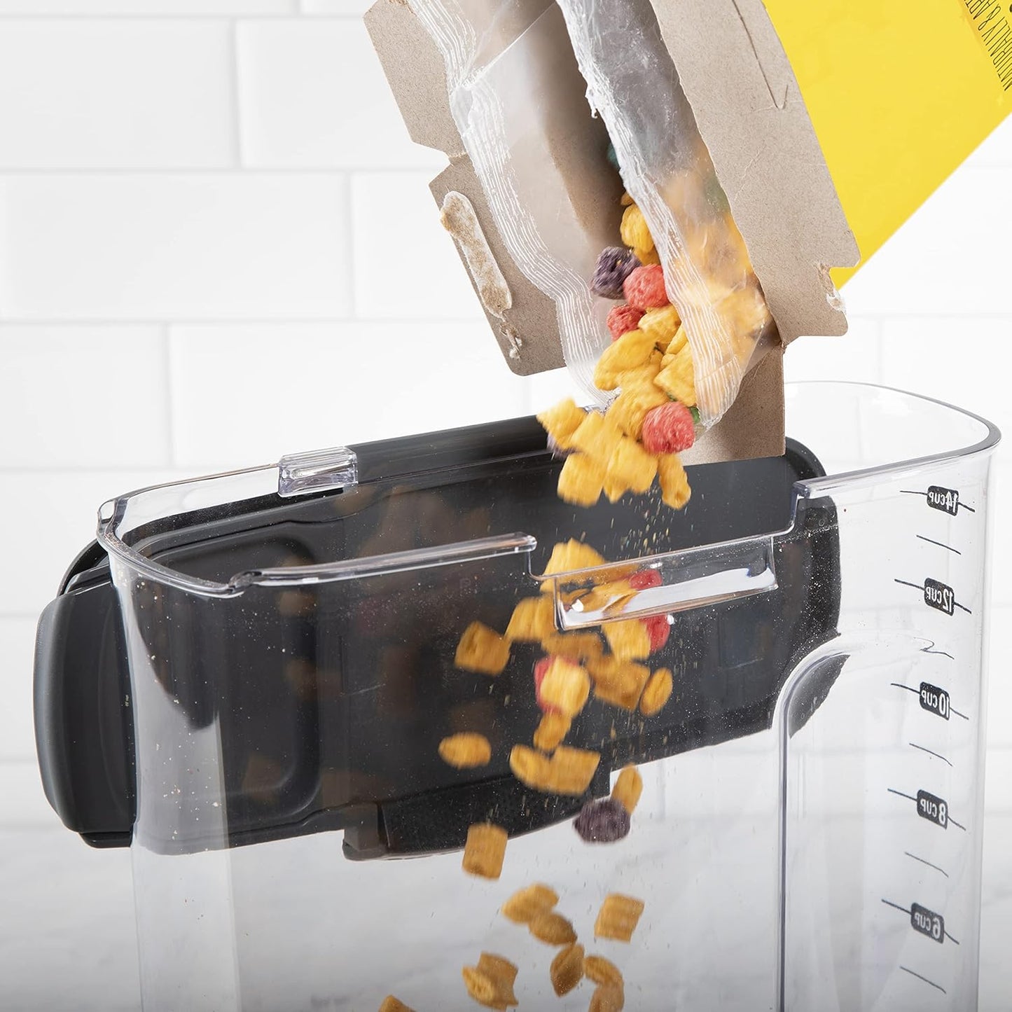 Progressive International ProKeeper+ Clear Plastic Airtight Food Baker's Kitchen Storage Organization Container Canister Set with Magnetic Accessories, 2- Piece Set (Cereal 4.2-Quart)