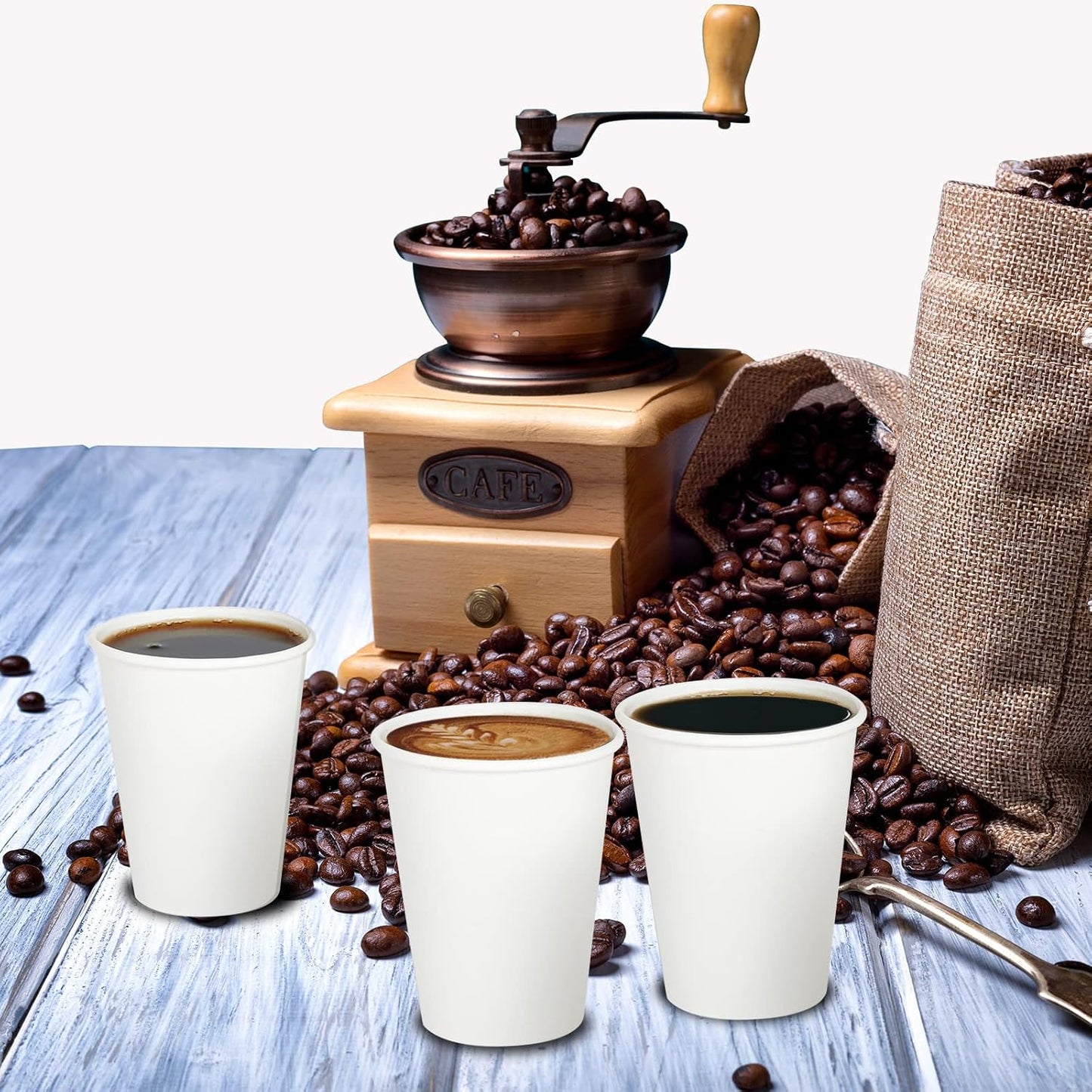 Turbo Bee 12 oz Disposable Paper Cups,270 Pack Paper Coffee Cups,Disposable Hot Drinking Cups