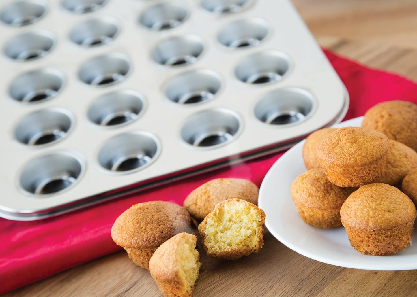 Fox Run Mini Muffin and Cupcake Pan, 24 Mini Cups, Stainless Steel Baking Pan, 10.5 x 13.75 x 1.5 inches,