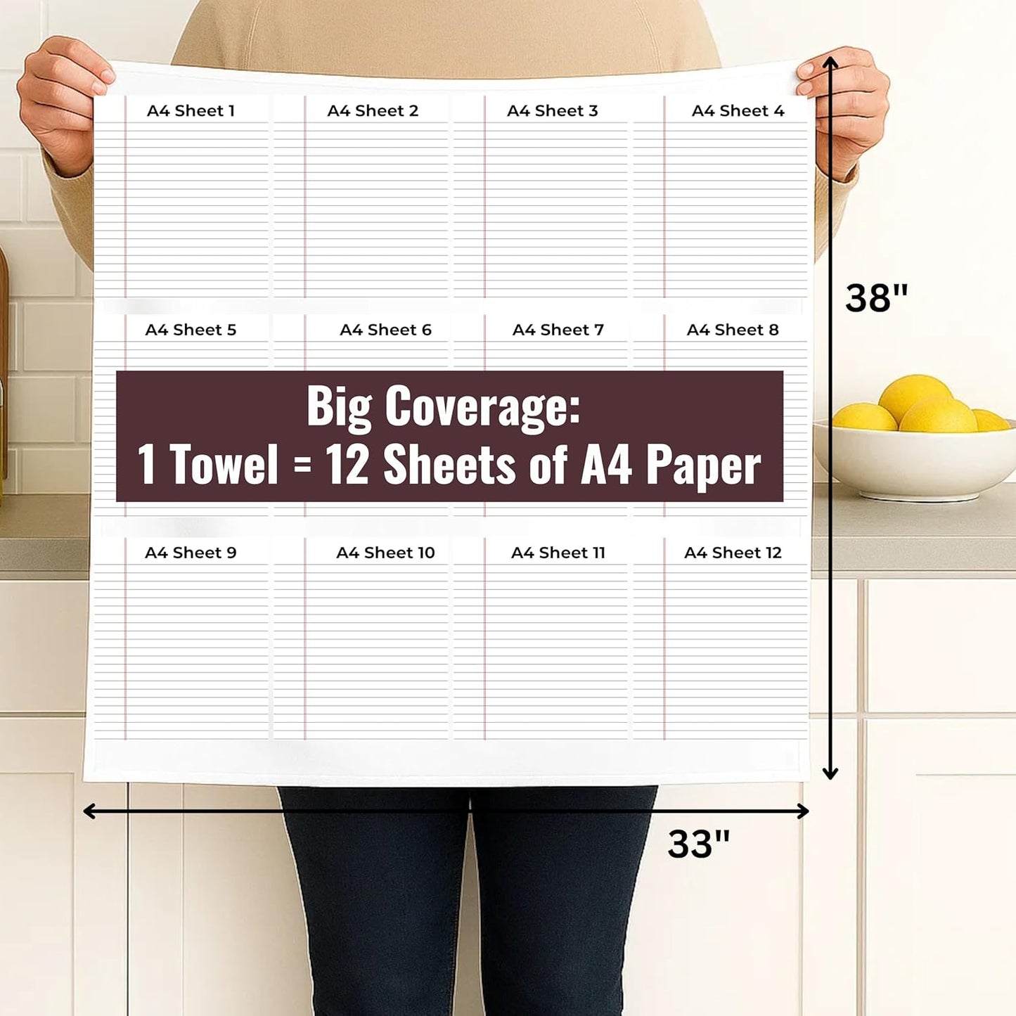 Flour Sack Towels | Tea Towel for Crafts| Kitchen Dish Cotton Blank Towel for Embroidery| Baking Bread Proofing Linen Cover| Thick Absorbent Quick Dry| 2 Pack 33"x38" White