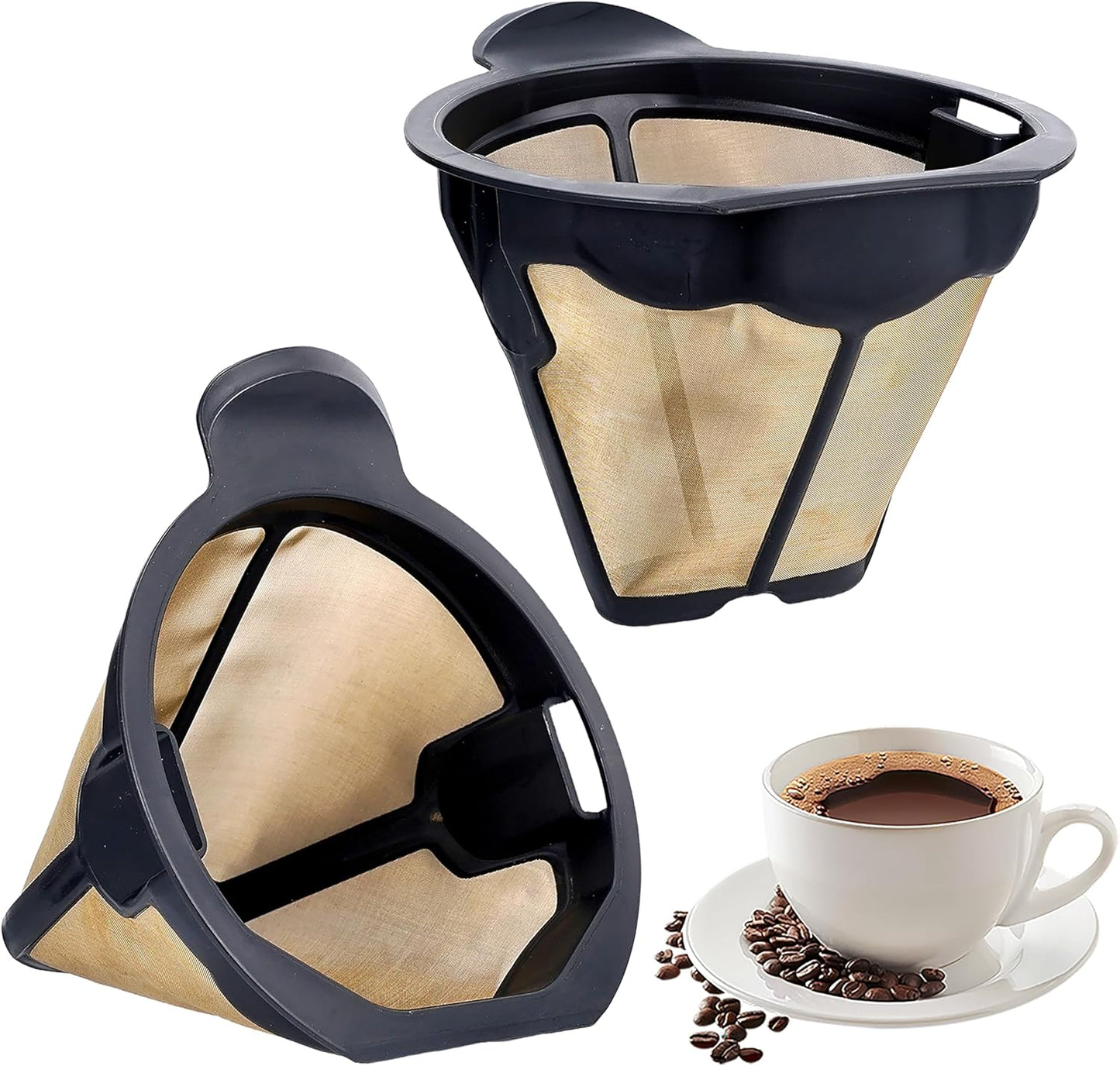CM300 Coffee Filter Basket for Ninja,Reusable Permanent Coffee Pot Replacement for Ninja Coffee Maker CM300, CM305, CM360, CM371, CM400 (2 PCS)