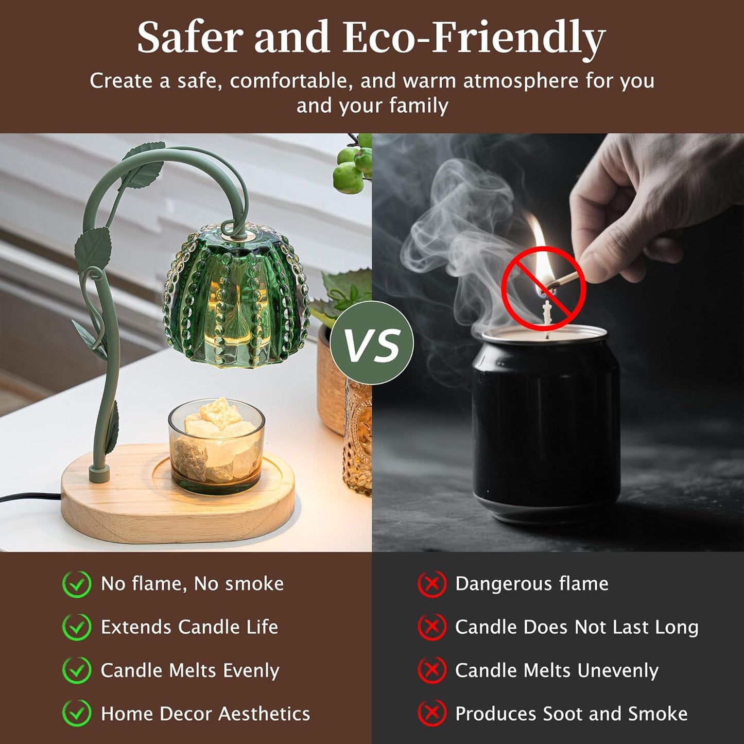 Flower Candle Warmer Lamp with Timer,Dimmable Candle Lamp Warmer,Adjustable Height Candle Warmer for All Jar Candles,Bedroom Living Room Home Decor Aesthetic Christmas Birthday Gifts for Women