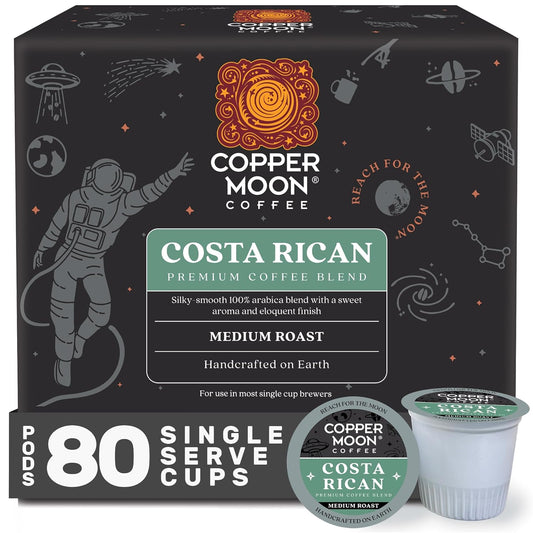 Copper Moon Single Serve Coffee Pods For Keurig K-Cup Brewers, Medium Roast, Costa Rican Blend, 80 Count