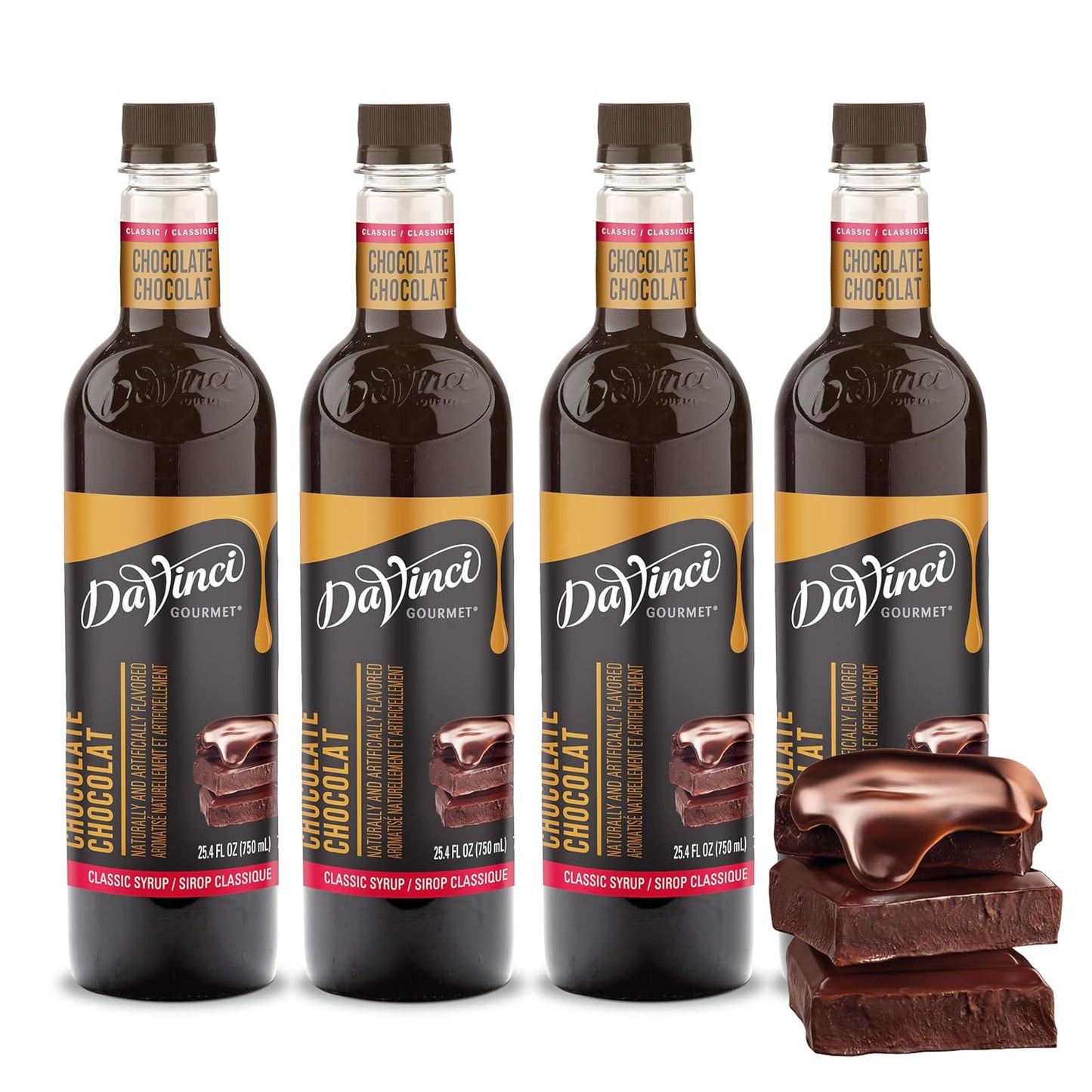 DaVinci Gourmet Classic Chocolate Syrup, 25.4 Fluid Ounces (Pack of 4)