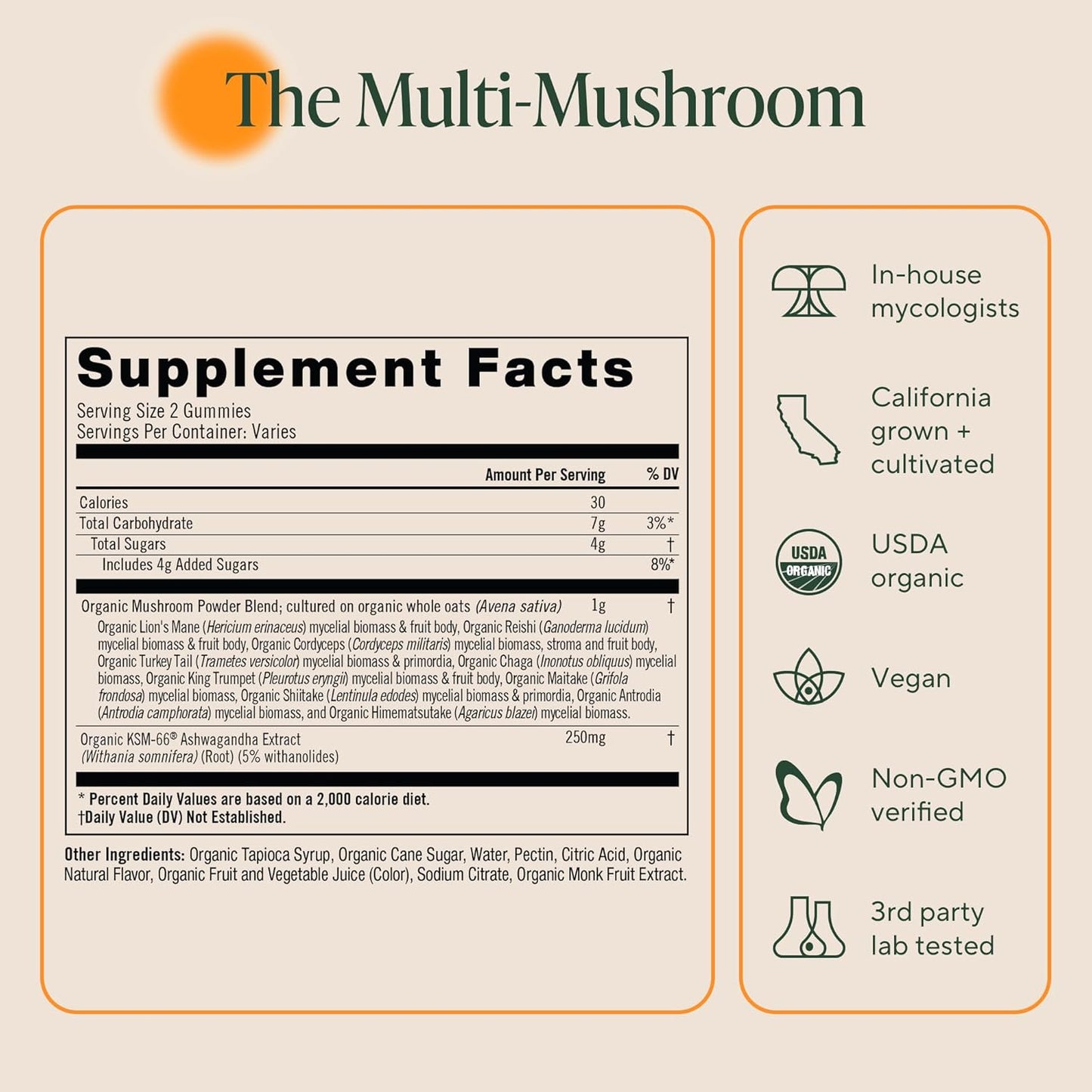 Om Master Blend Mushroom Gummies - Organic Mushroom Supplement with 10 Mushrooms and Ashwagandha – Support Immunity, Gut Health & Stress Relief, 56 Count (28 Servings), Mixed Berry Flavor