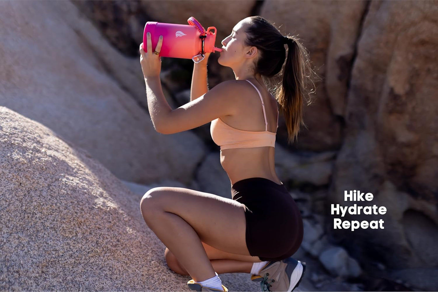 HYDRO CELL Stainless Steel Insulated Water Bottle with Straw - For Cold & Hot Drinks - Metal Vacuum Flask with Screw Cap and Modern Leakproof Sport Thermos for Adults (Coral/Punch 64oz)