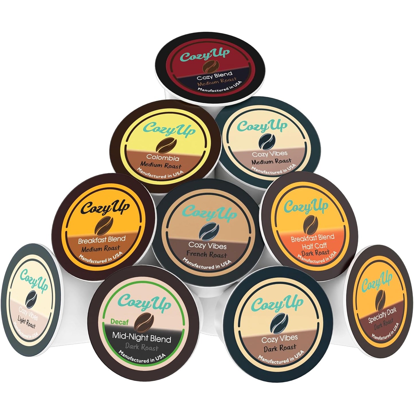 Cozy Up Variety Coffee Pods Compatible with Keurig K-Cup Brewers, 10 Assorted Flavors, 100 Count