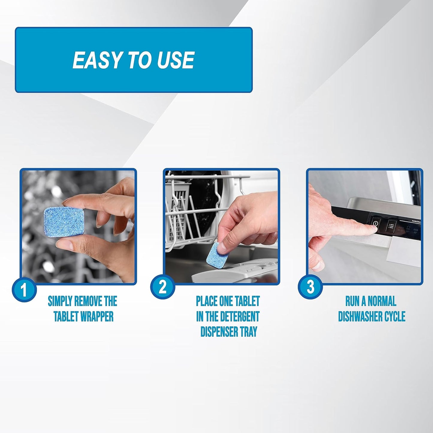 Air Jungles Dishwasher Cleaner Tablets 24 Count, Lemon Scent, Deep Cleaning Descaler, Formulated To Clean Dishwasher Machine, Remove Odor, Hard Water, Calcium, Bad Smell, 12 Month Supply