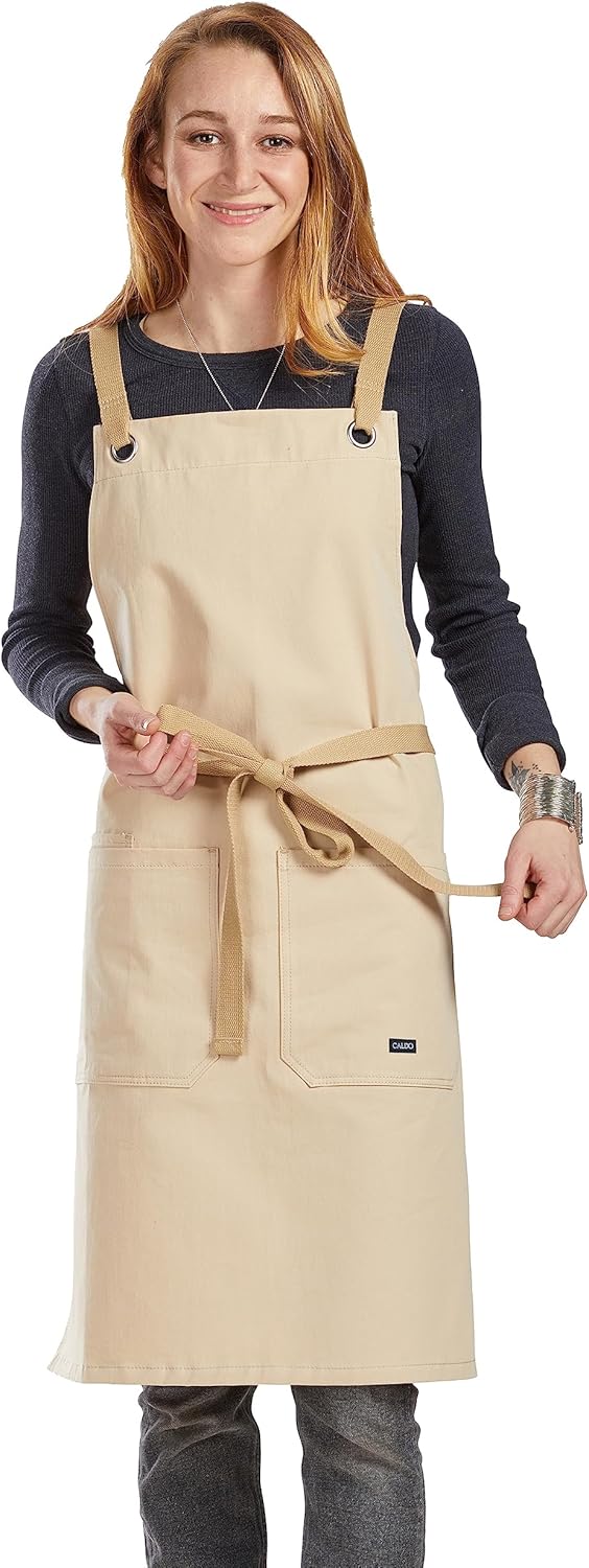Caldo Crossback Kitchen Apron for Cooking (Bone)