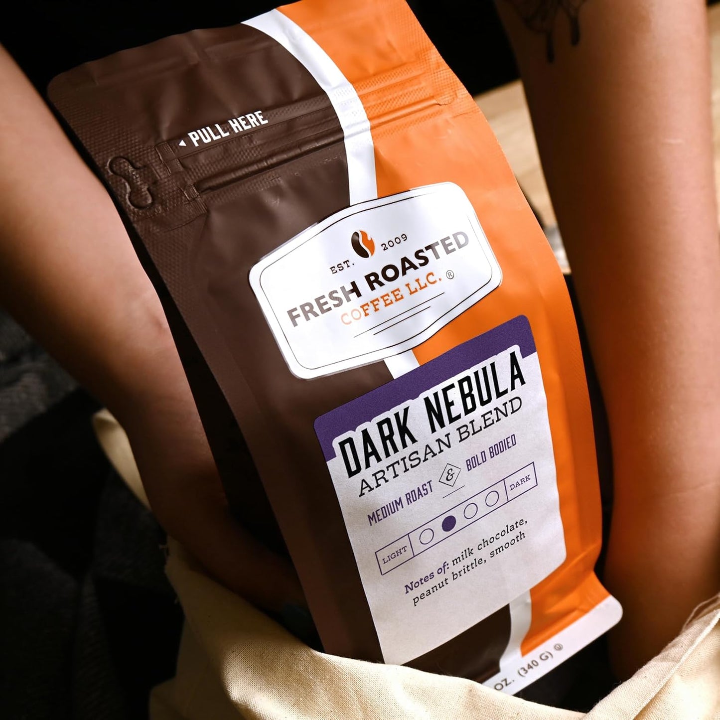 Fresh Roasted Coffee, Dark Nebula, 12 oz, Medium Roast, Kosher, Ground