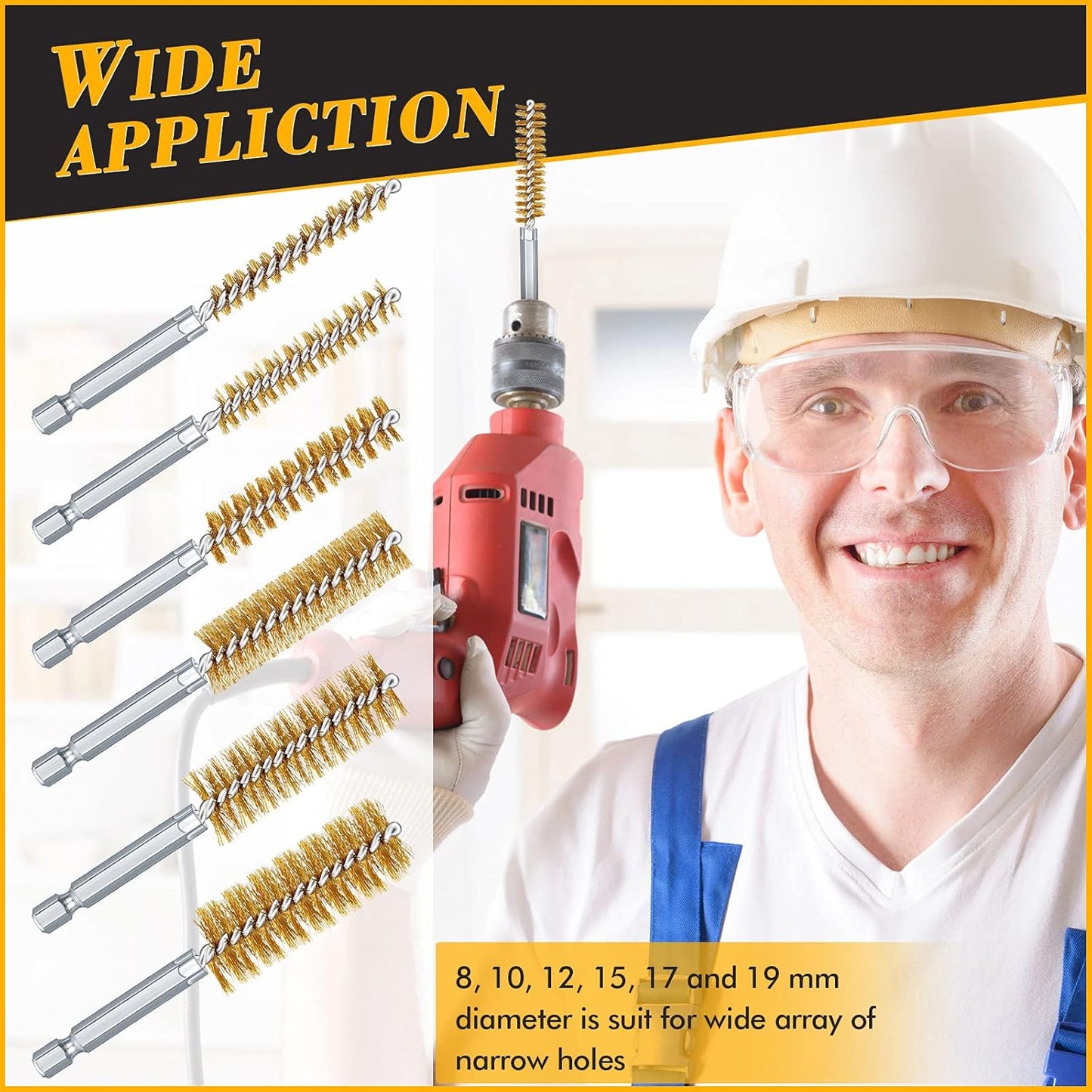 24 Pieces Bore Brush for Drill Wire Bore Brush Set Wire Cleaning Set Stainless Steel Cleaning for Power Drill Impact Driver (Stainless Steel,Brass)