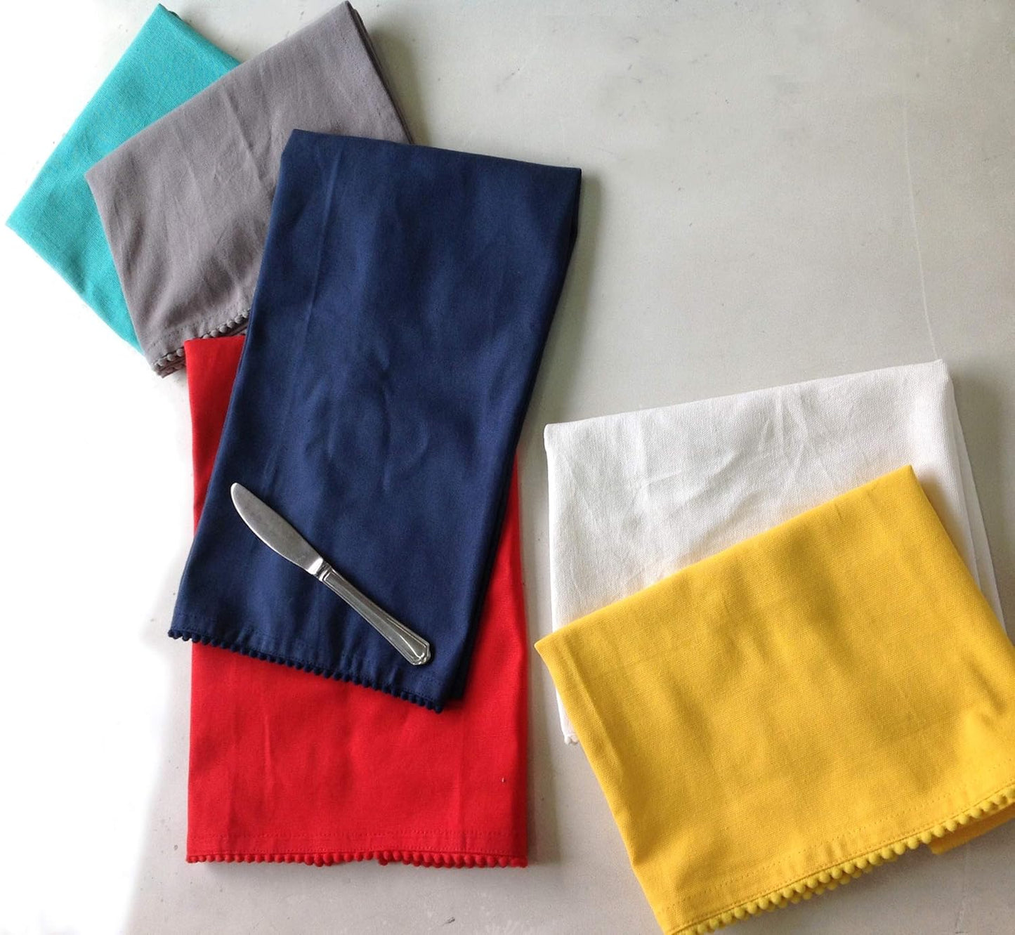 TARAN LIVING Kitchen Towels Dish Towels for Kitchen Tea Towels for Kitchen Bar Towels for Cloth Towels dishcloths - Solid 18"x28" Pack of 6 (Assorted (1), Pack of 6)