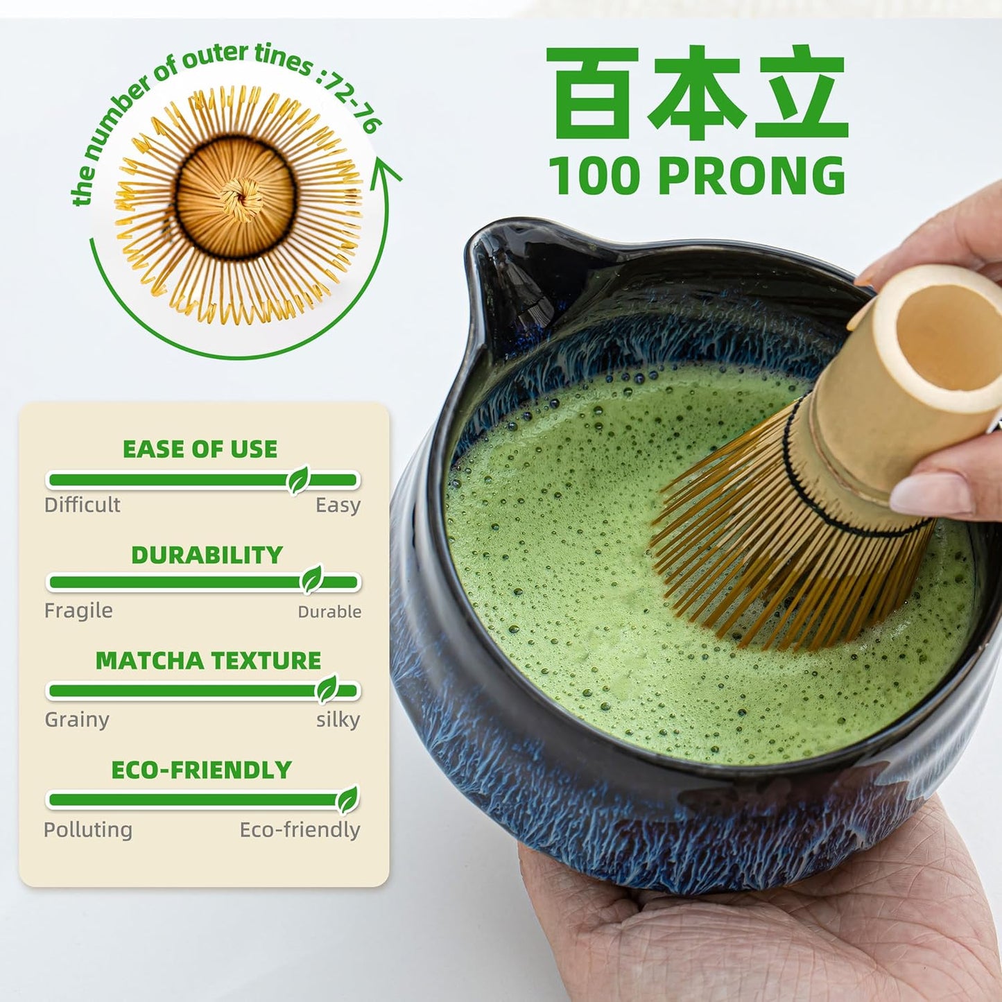 TEANAGOO 7 Pcs Matcha Whisk Set,Matcha Set for Ceremony,Matcha Kit Junware-Blue,Matcha Tea Set for Making Breakfast/Latte,Ceramic Bowl(chawan) whith Spout and Whisk,Gift for Matcha Lover