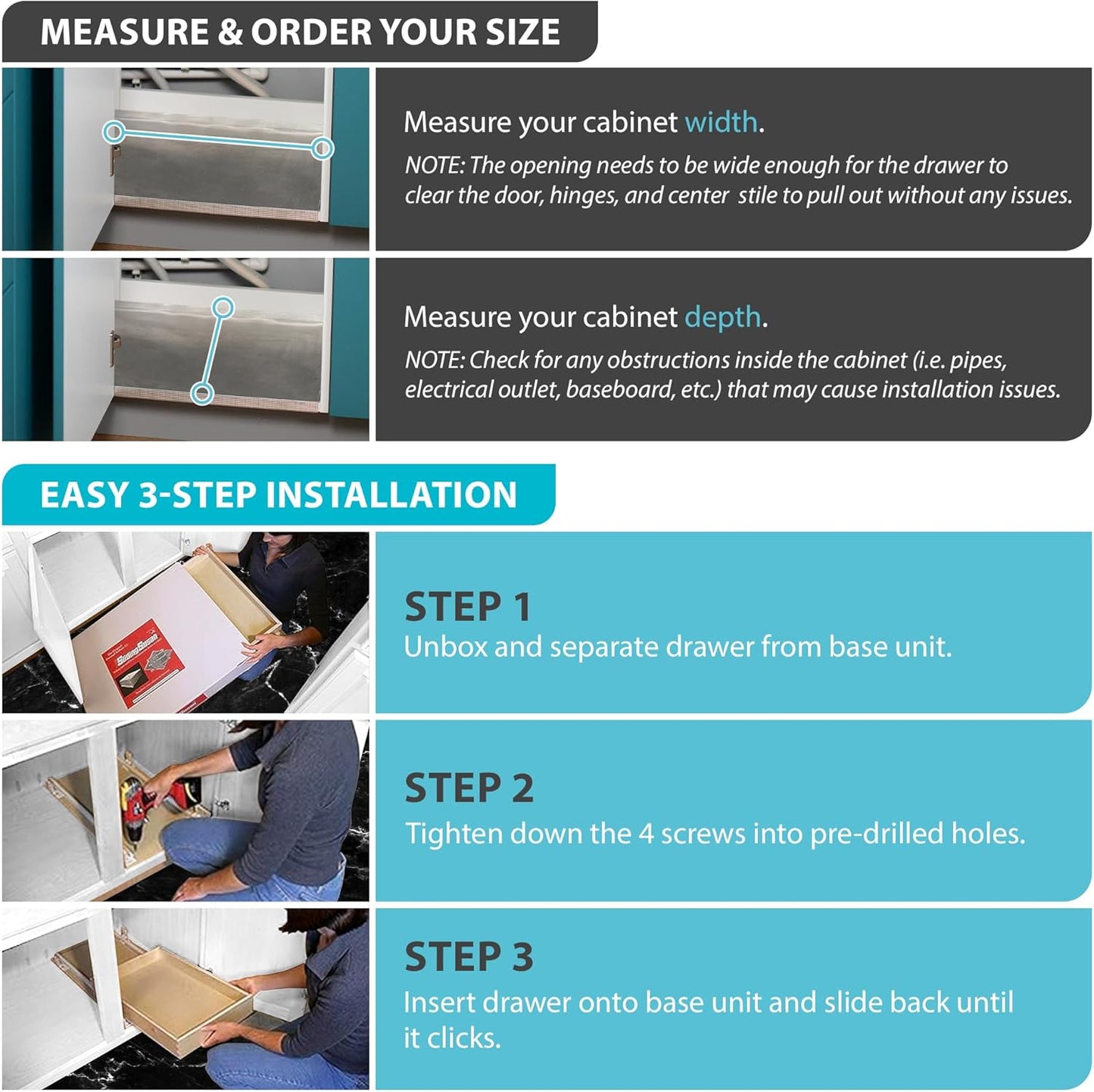 SlidingSusan Pull Out Drawer Organizer for Cabinets, Gliding Soft Close Shelves for Kitchen, Pantry, Bathroom, & Storage Organization, 9 Ply Baltic Birch, 14 Inch Wide x 21 Inch Deep