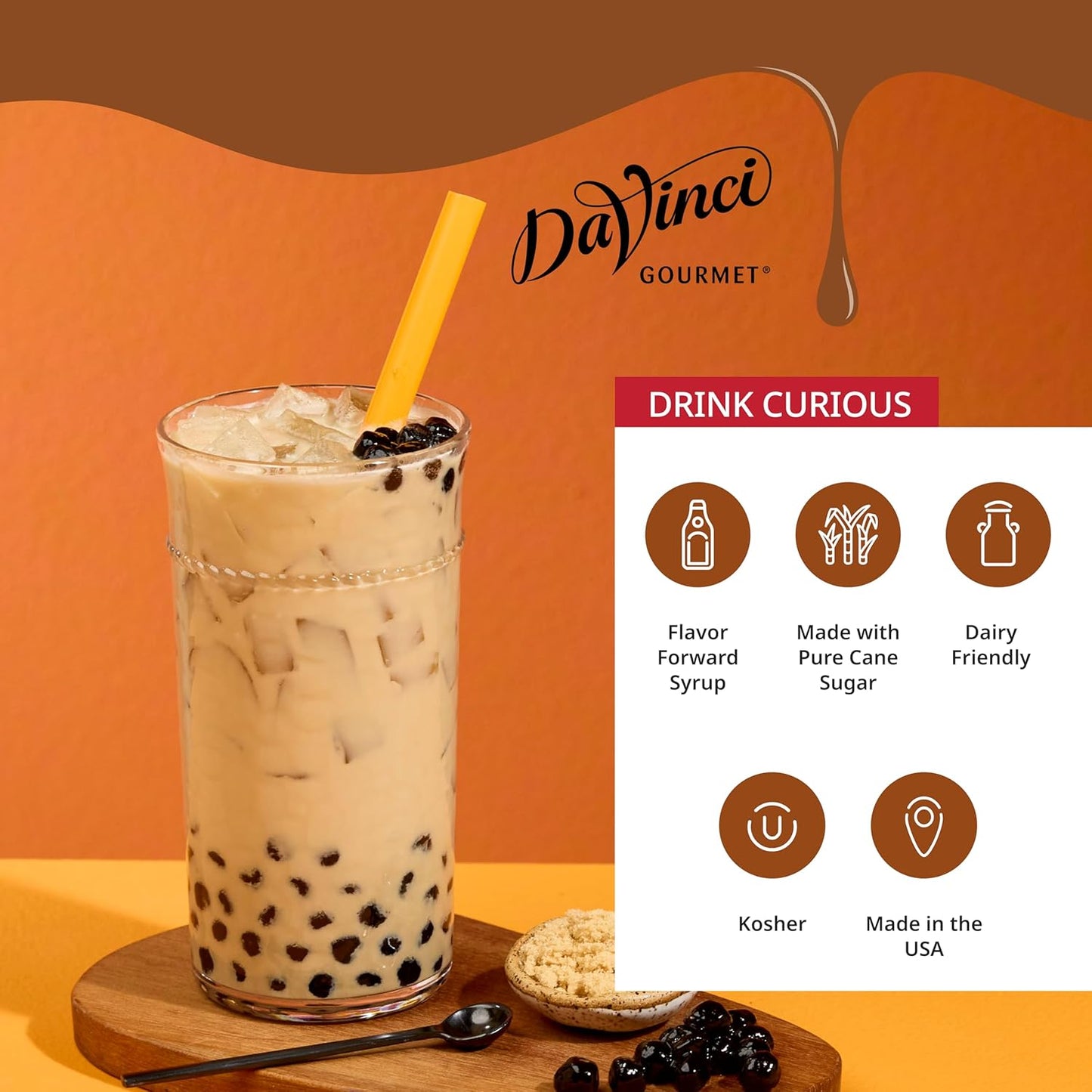 DaVinci Gourmet Brown Sugar Syrup, 25.4 Fluid Ounces (Pack of 4)