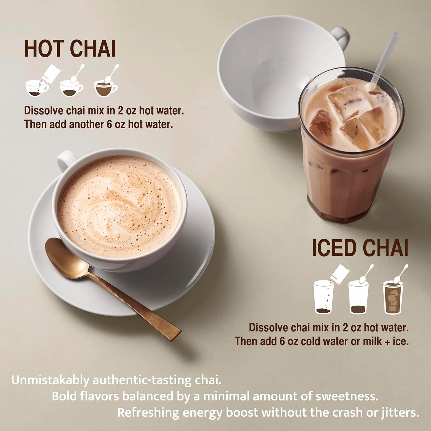 Jaipur Avenue Vanilla Chai Tea Mix Crafted with All-Natural Assam Black Tea, Vanilla, Cane Sugar, and Premium Dry Milk - Preservative-Free, Gluten-Free, Authentic Indian Chai Tea Latte (15 Servings)