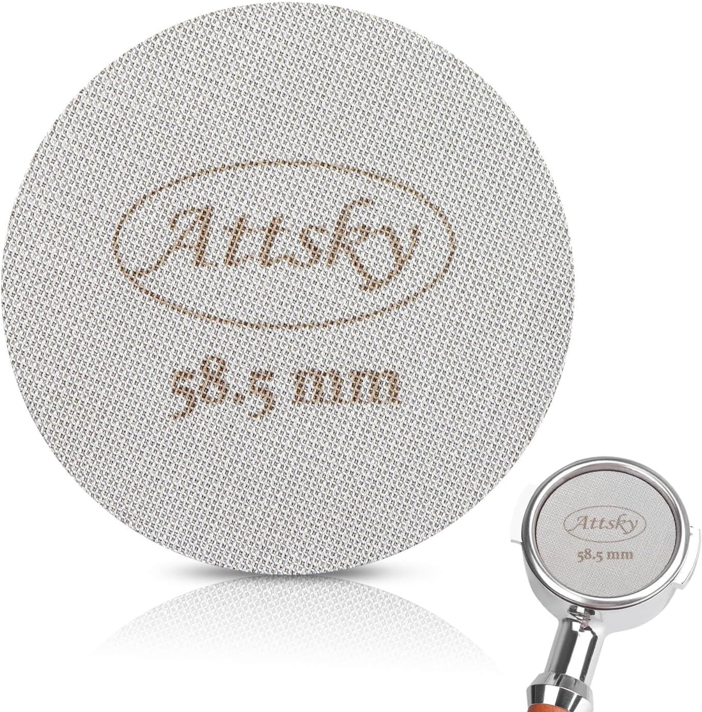 58.5mm Espresso Puck Screen, Espresso Filter for 58mm Portafilter Filter Basket, Reusable Espresso Screen with 1.7mm Thickness 150μm 316 Stainless Steel
