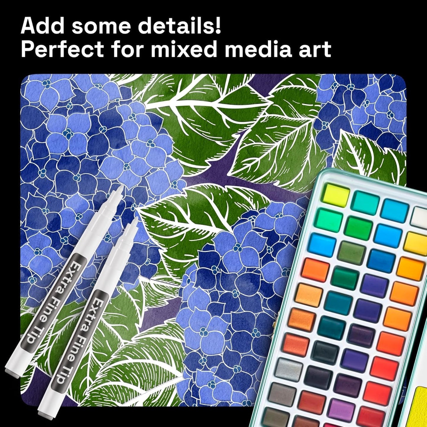 ARTISTRO 5 White Paint Pen for Rock Painting, Stone, Ceramic, Glass, Wood, Tire, Fabric, Metal, Canvas. Set of 5 Acrylic Paint White Marker Water-based Extra-fine Tip